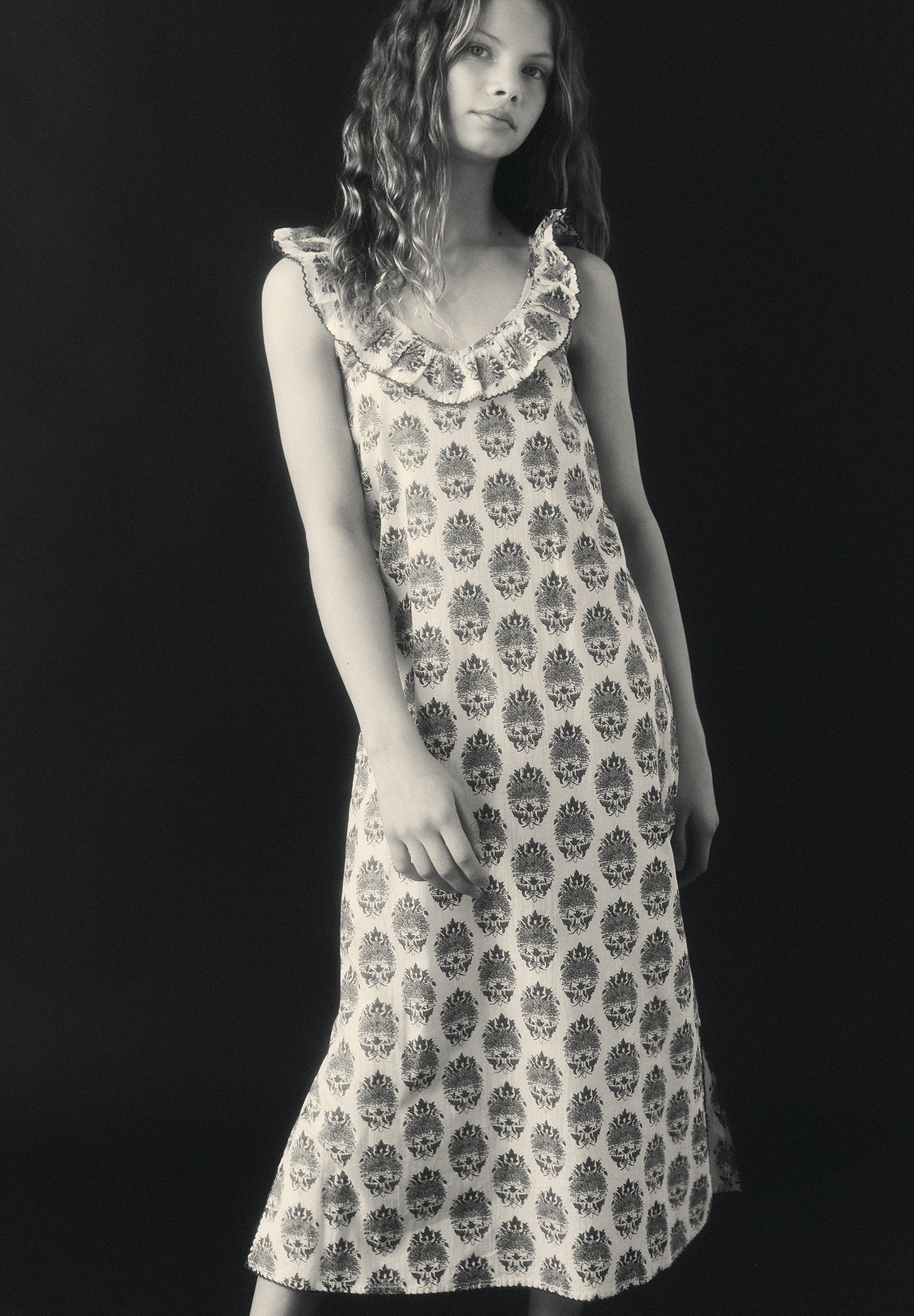 PRINTED MIDI DRESS
