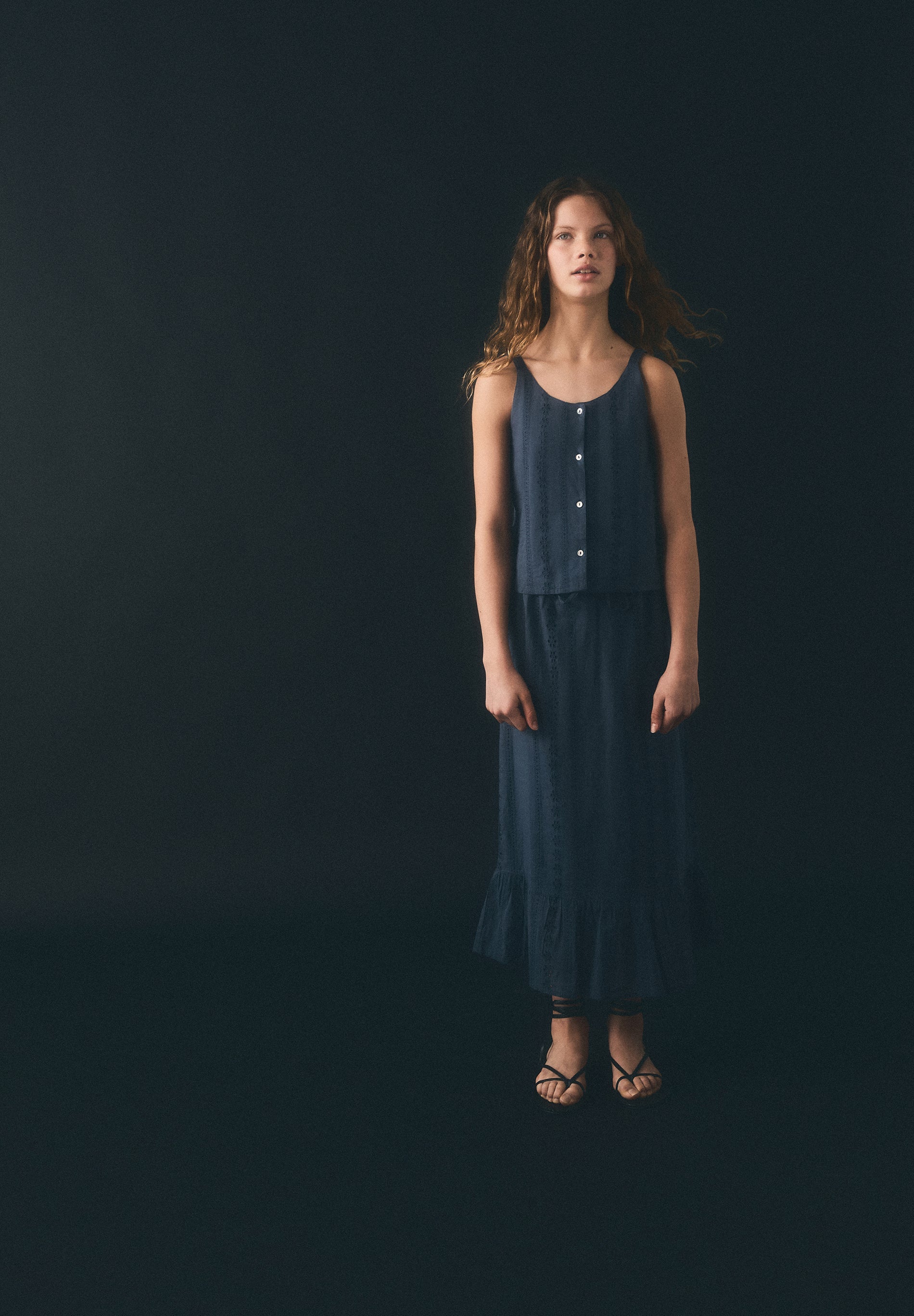 JUPE EN COTON AVEC BRODERIES