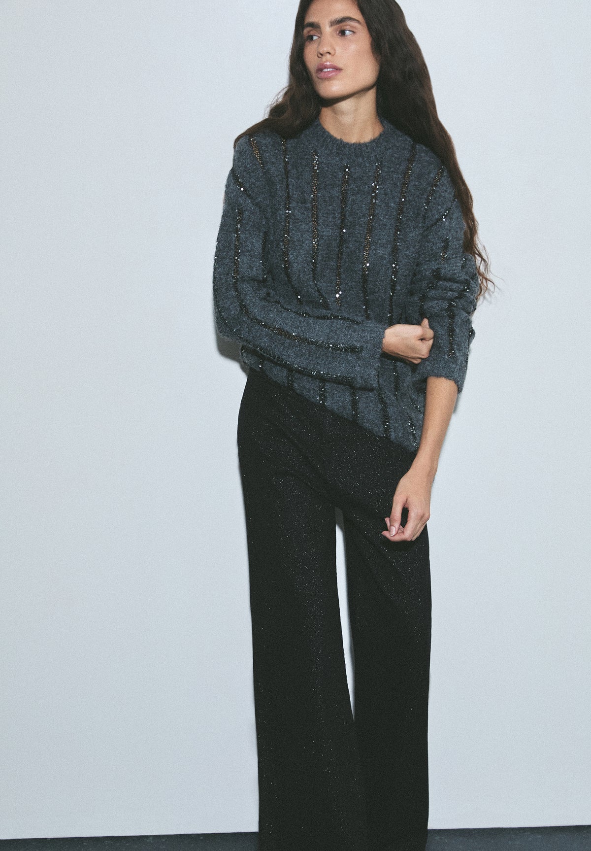 JEAN WIDE LEG GLITTER