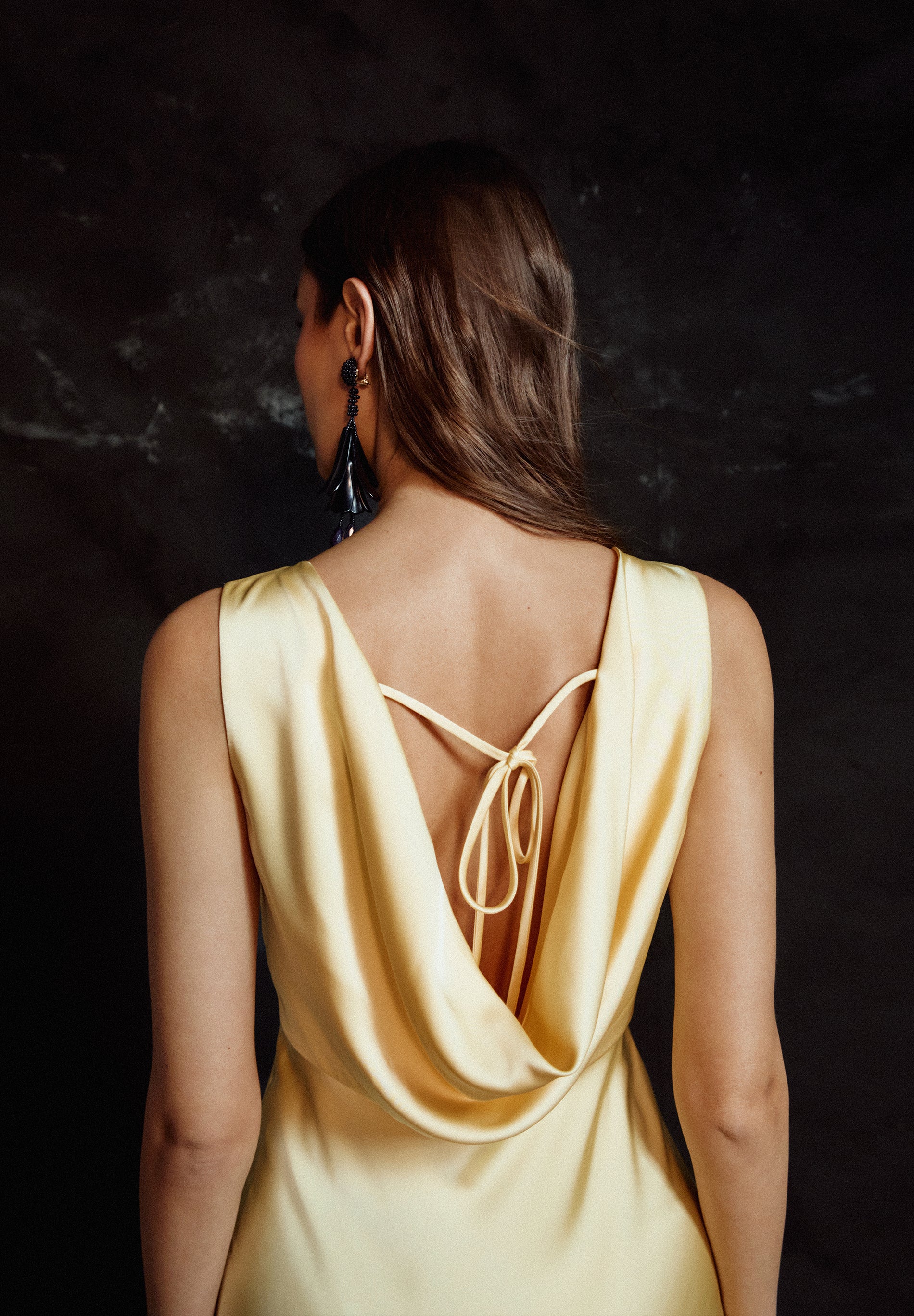 SATIN DRESS WITH OPEN BACK