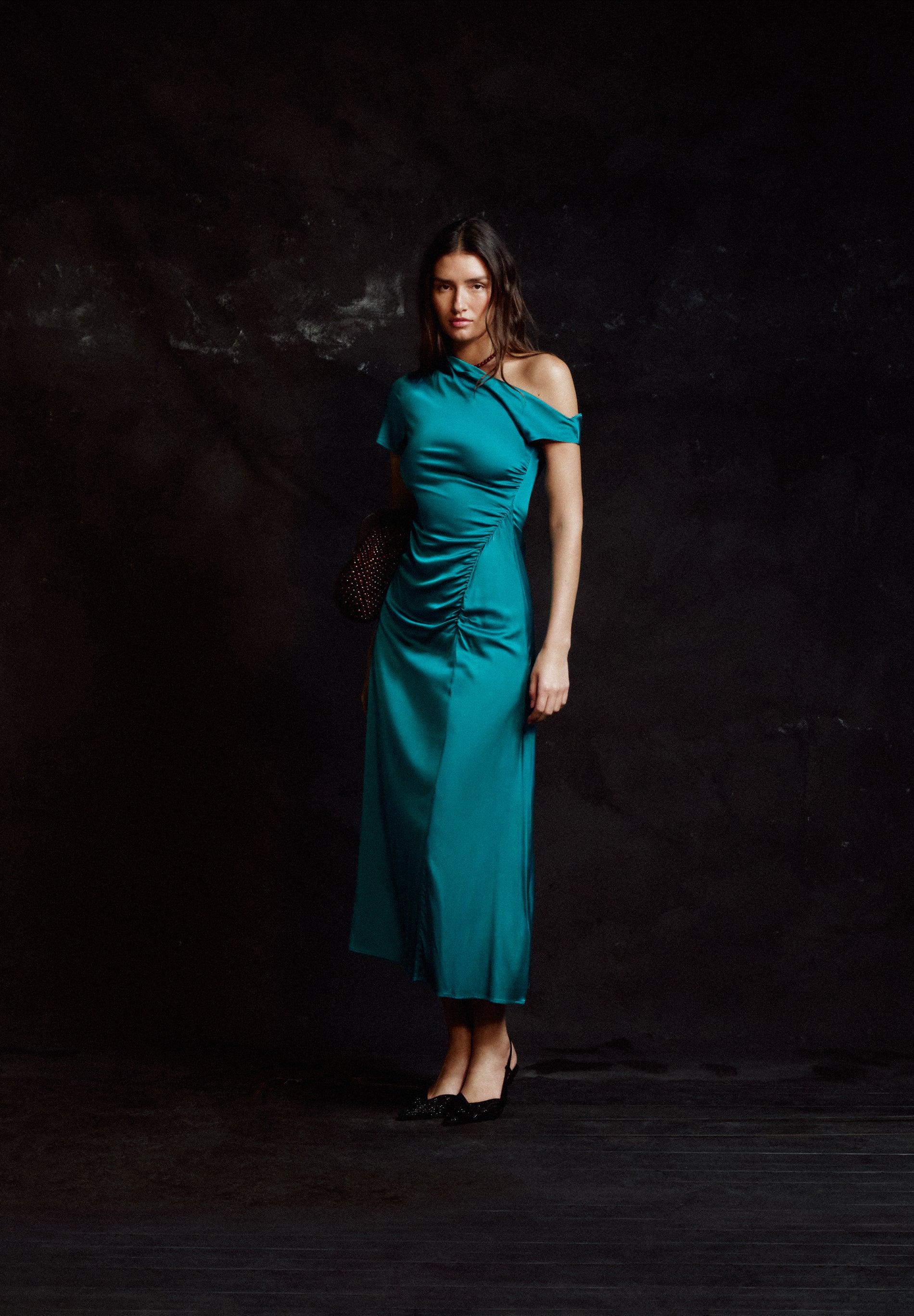 SATIN ASYMMETRIC DRESS