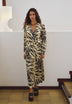SATINIERTE BLUSE MIT ANIMAL-PRINT