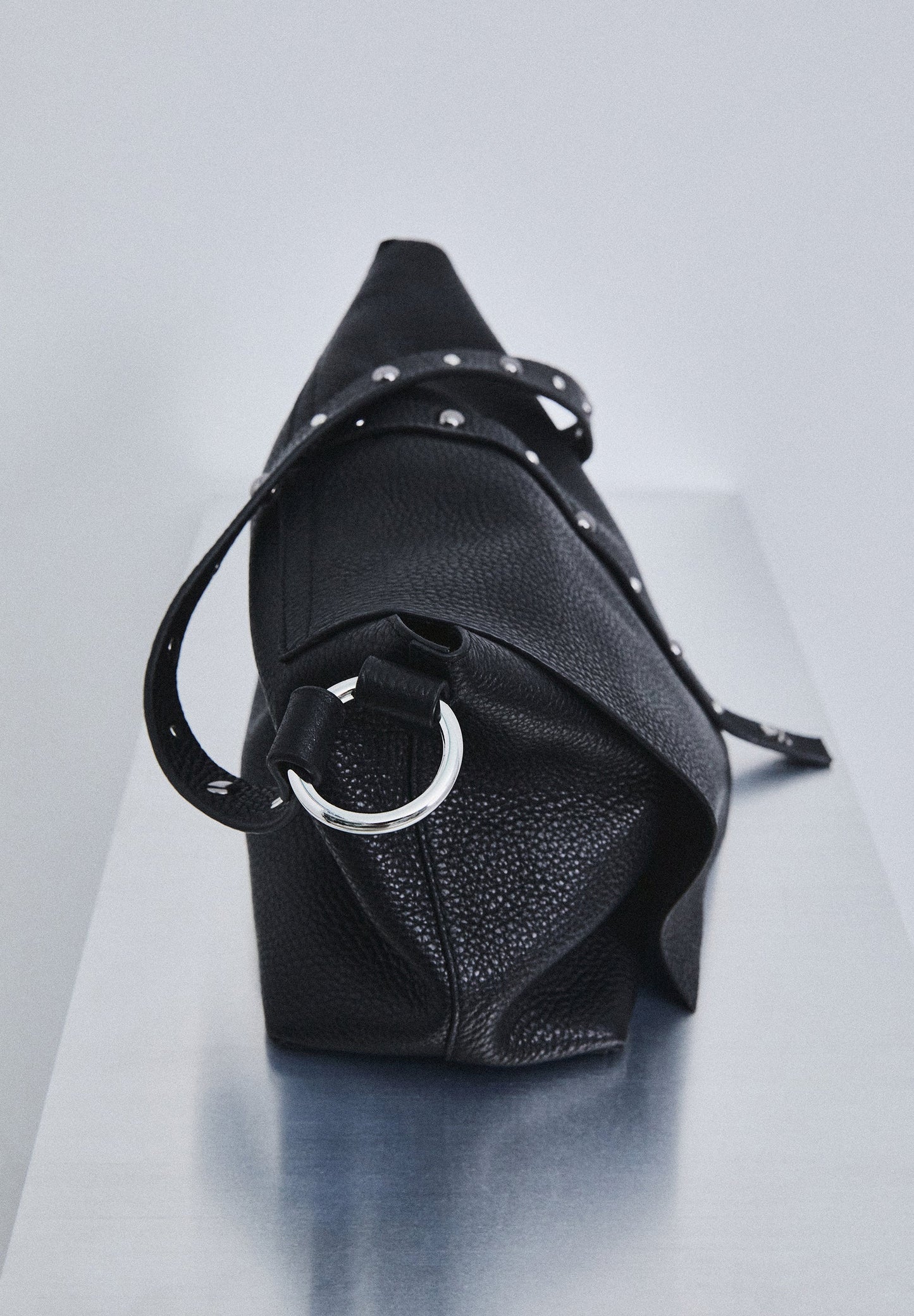 LEATHER BAG WITH STUD DETAIL