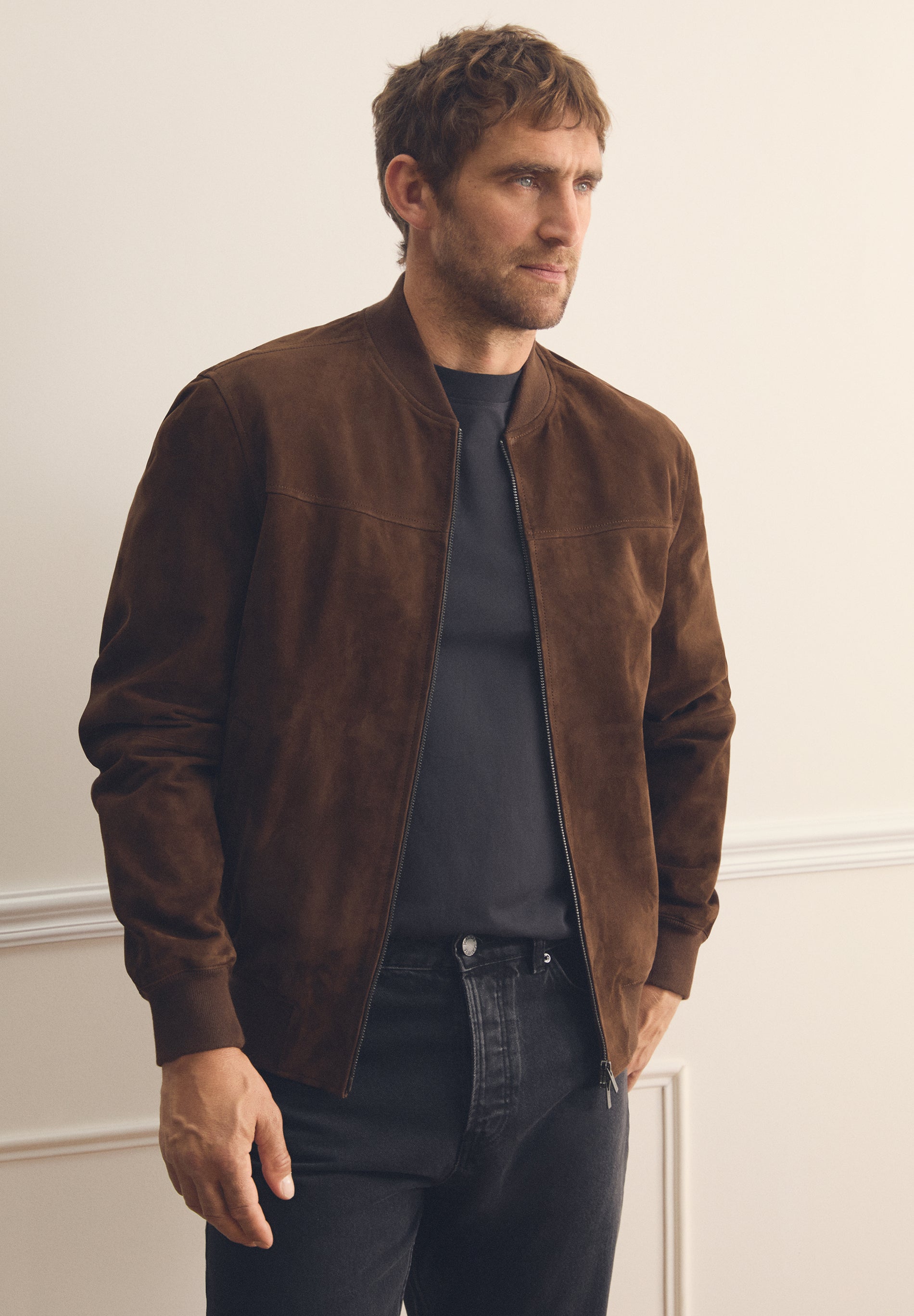 GIACCA BOMBER PELLE SCAMOSCIATA