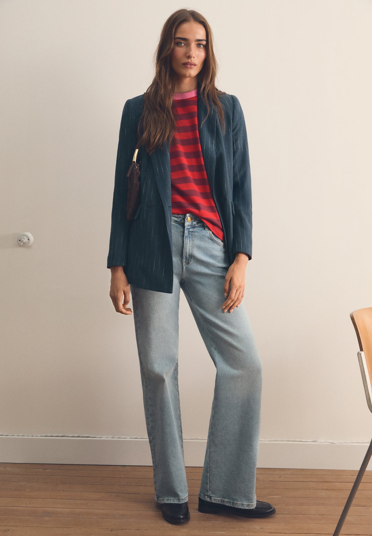 LUREX-BLAZER MIT STREIFEN