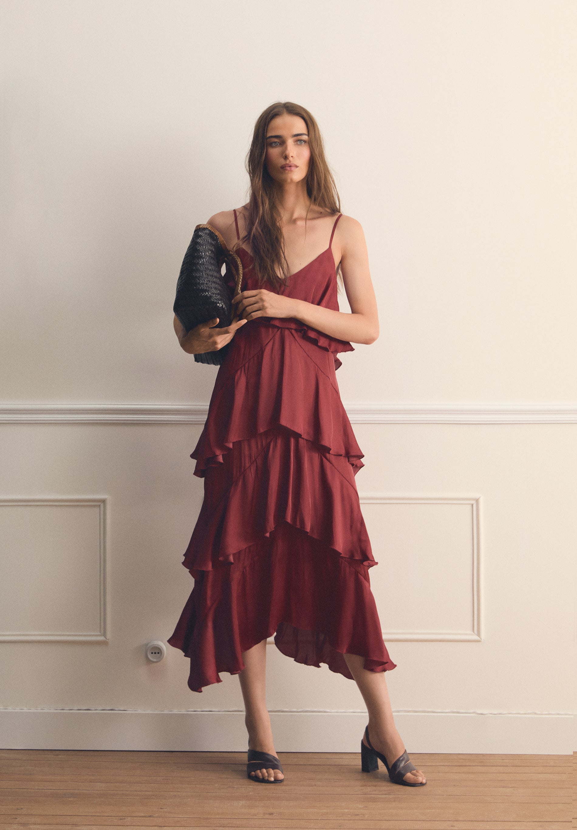 CAMISOLE DRESS WITH RUFFLES