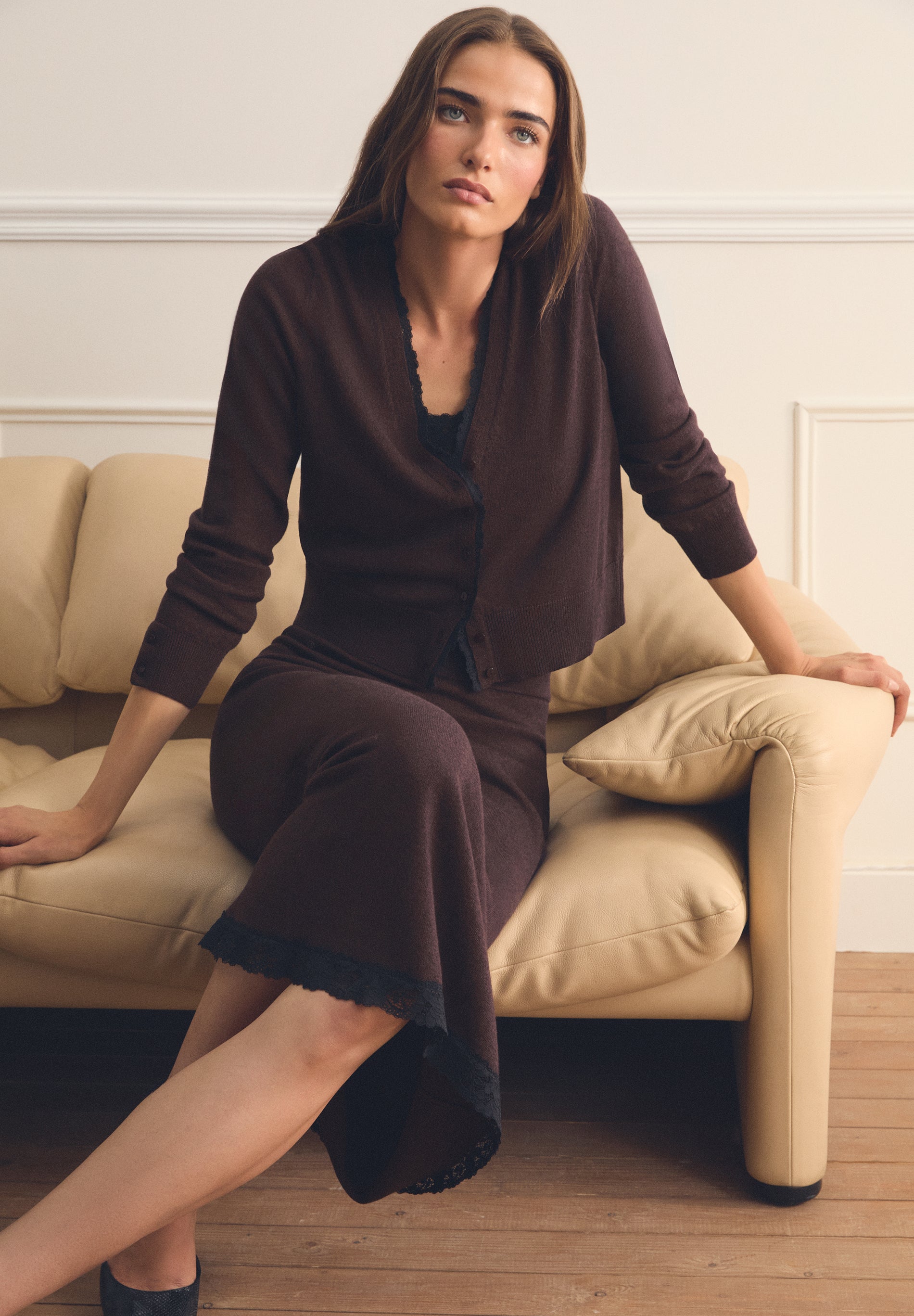CARDIGAN LANA CON PIZZO