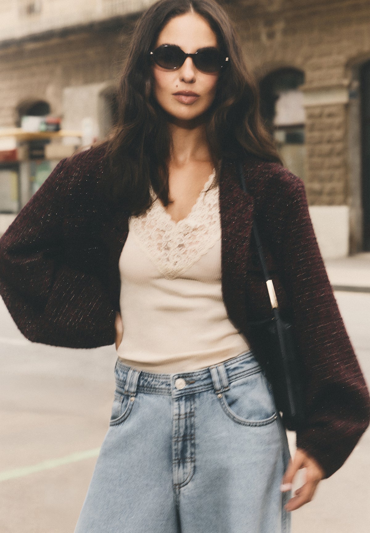 TWEEDJACKE MIT LAMÉFÄDEN