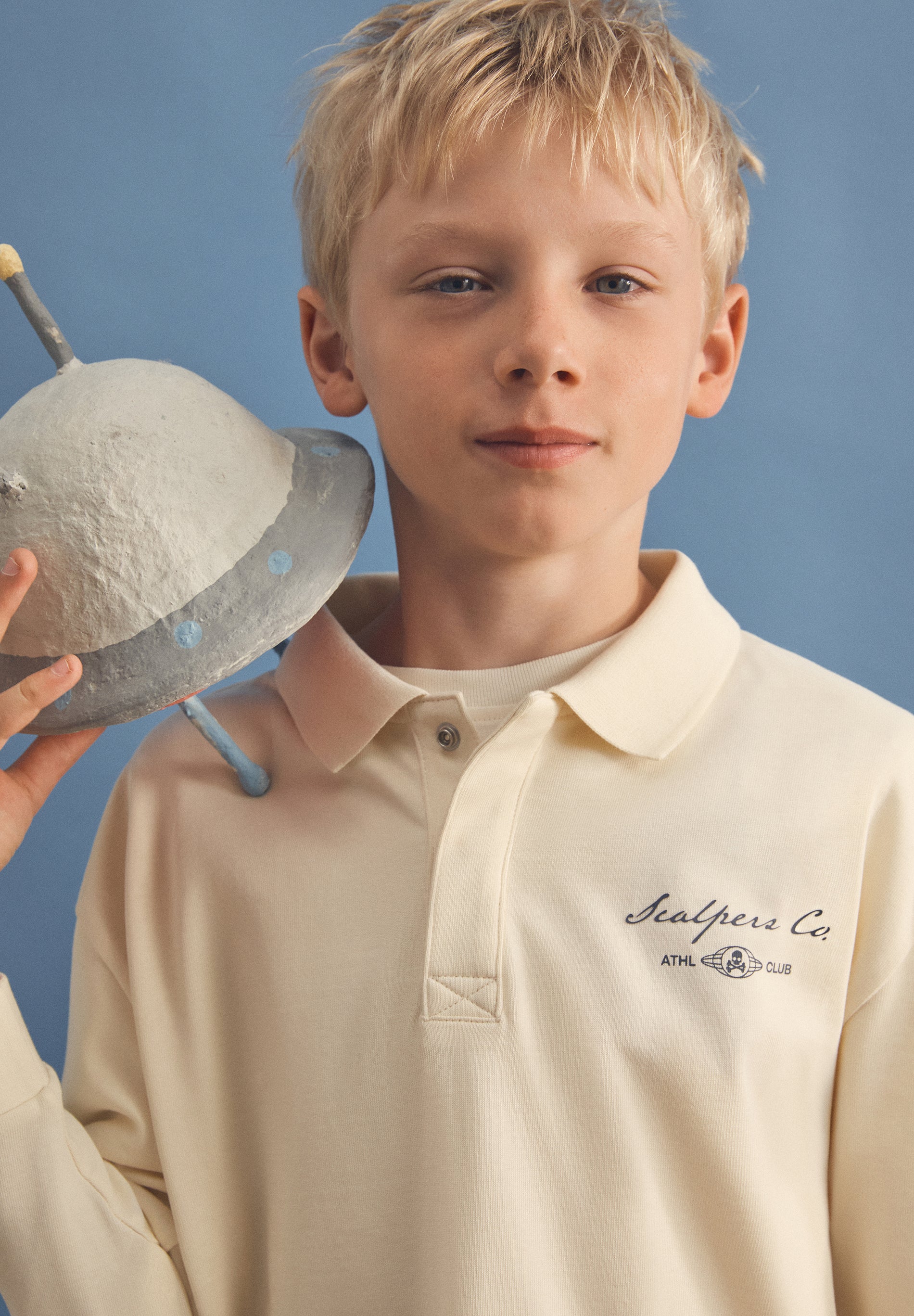 POLOSHIRT MIT LANGEN ÄRMELN UND PRINT