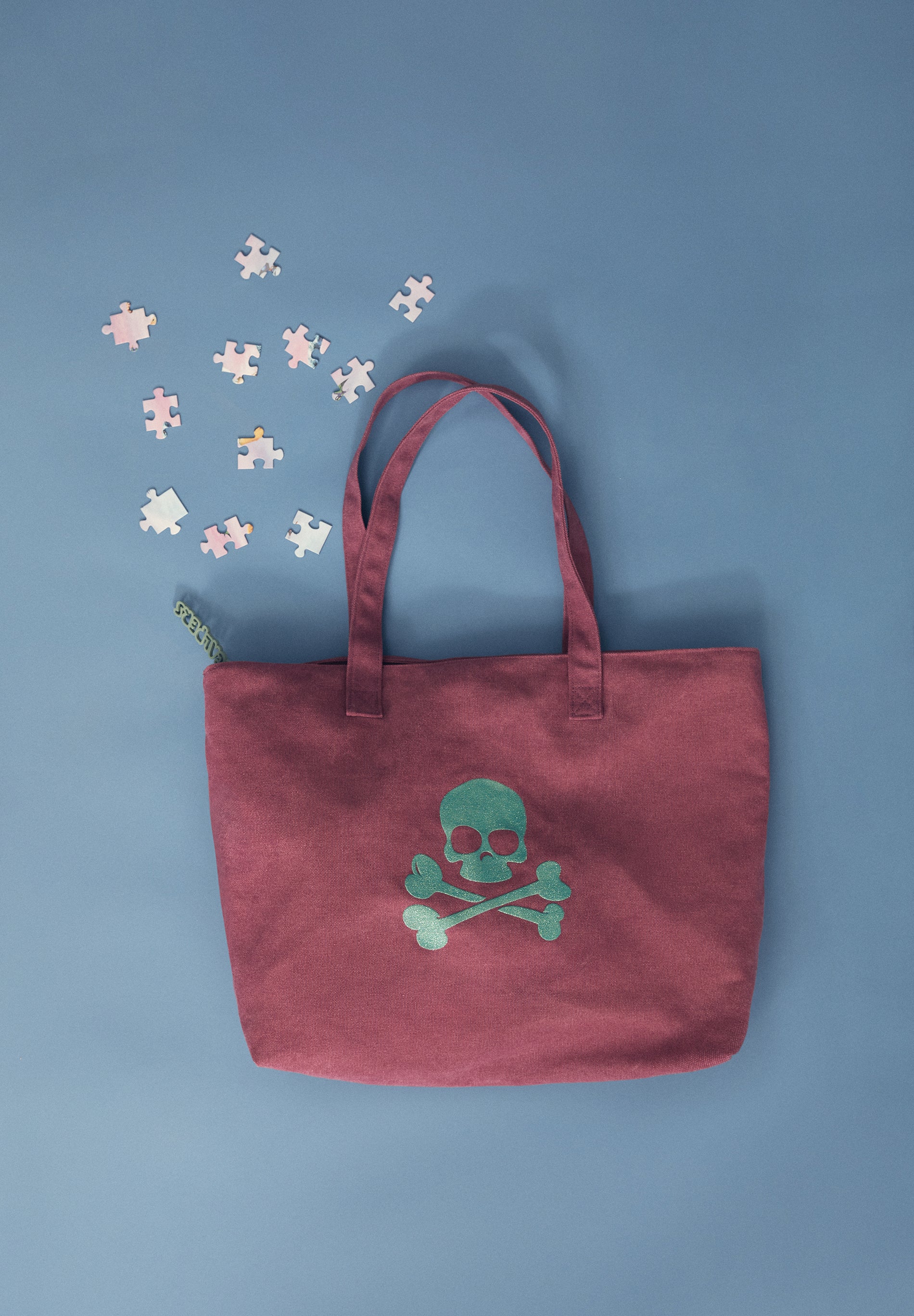 SHOPPER MIT GLITZERTOTENKOPF