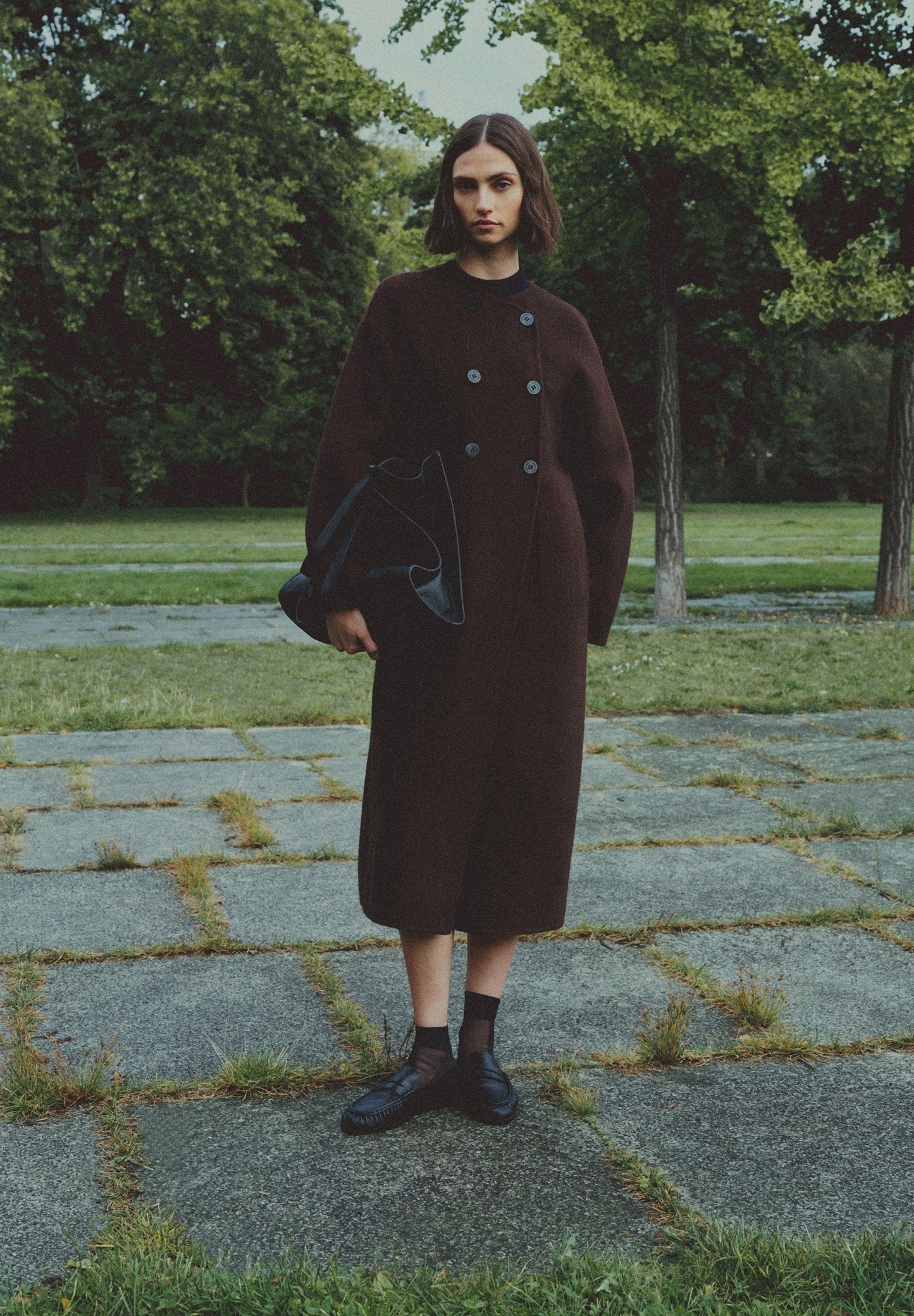 REVERSIBLE WOOL BLEND COAT