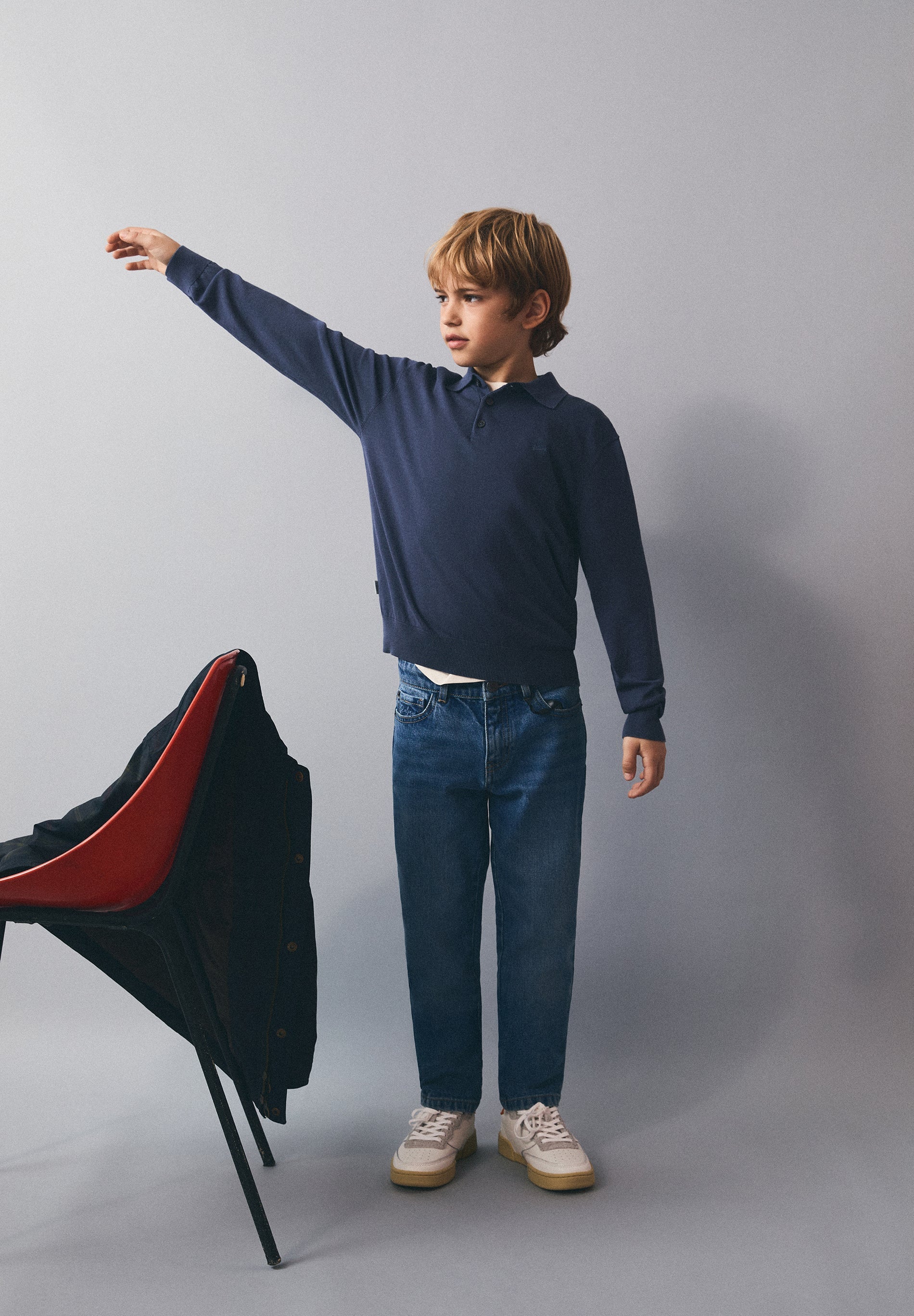 STRICKPULLOVER IM POLOSHIRT-STIL