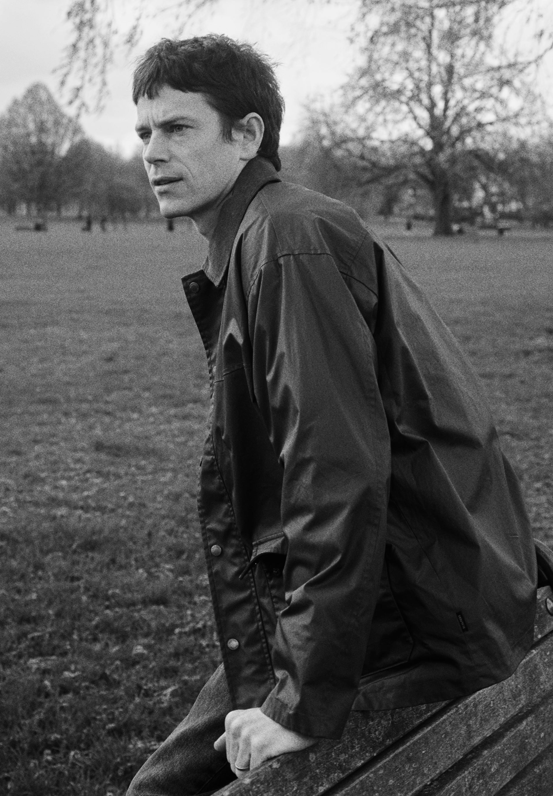 WAXED JACKET WITH SNAP BUTTONS