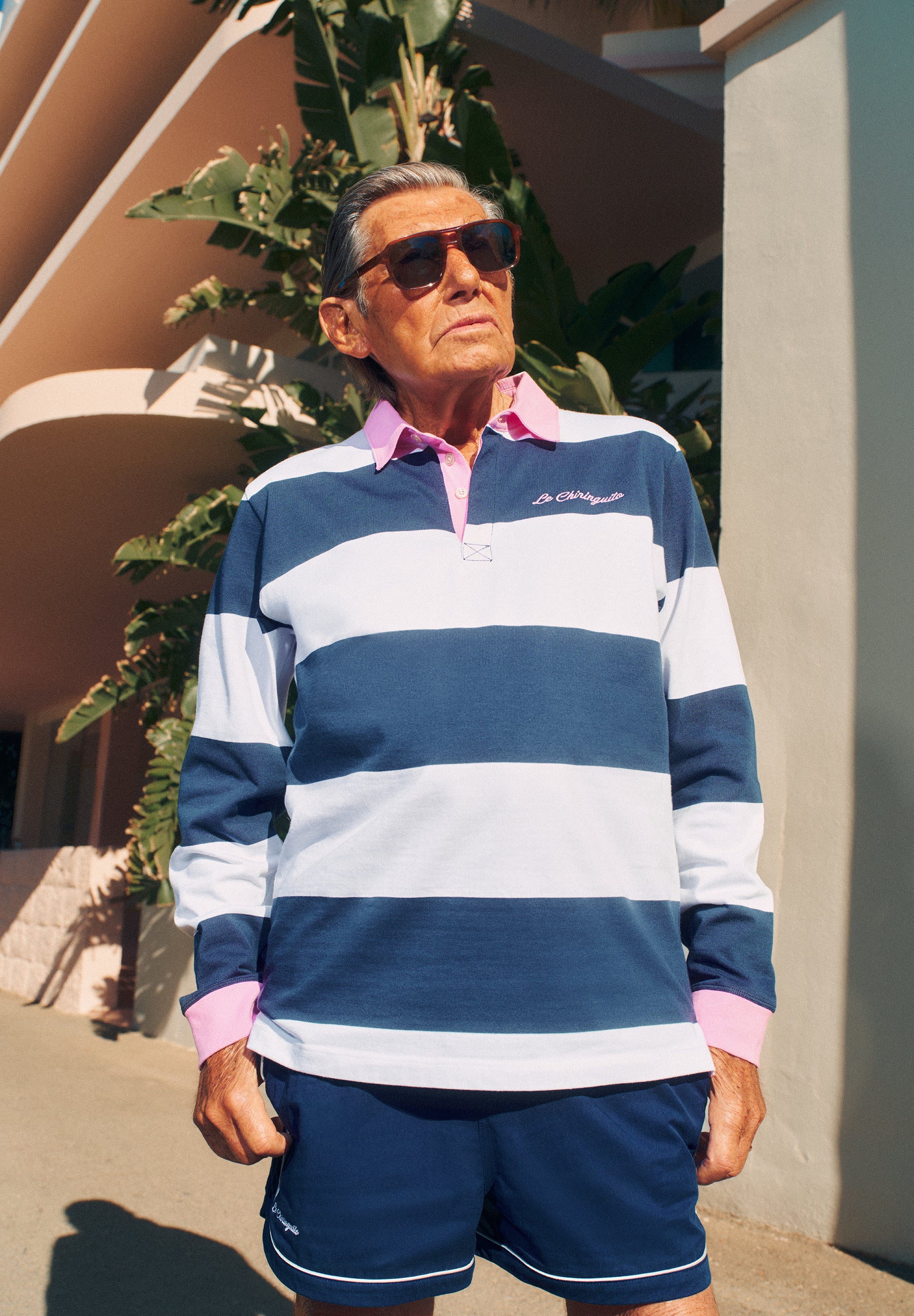 SWEATSHIRT IM POLO-LOOK MIT KONTRASTEN | LE CHIRINGUITO
