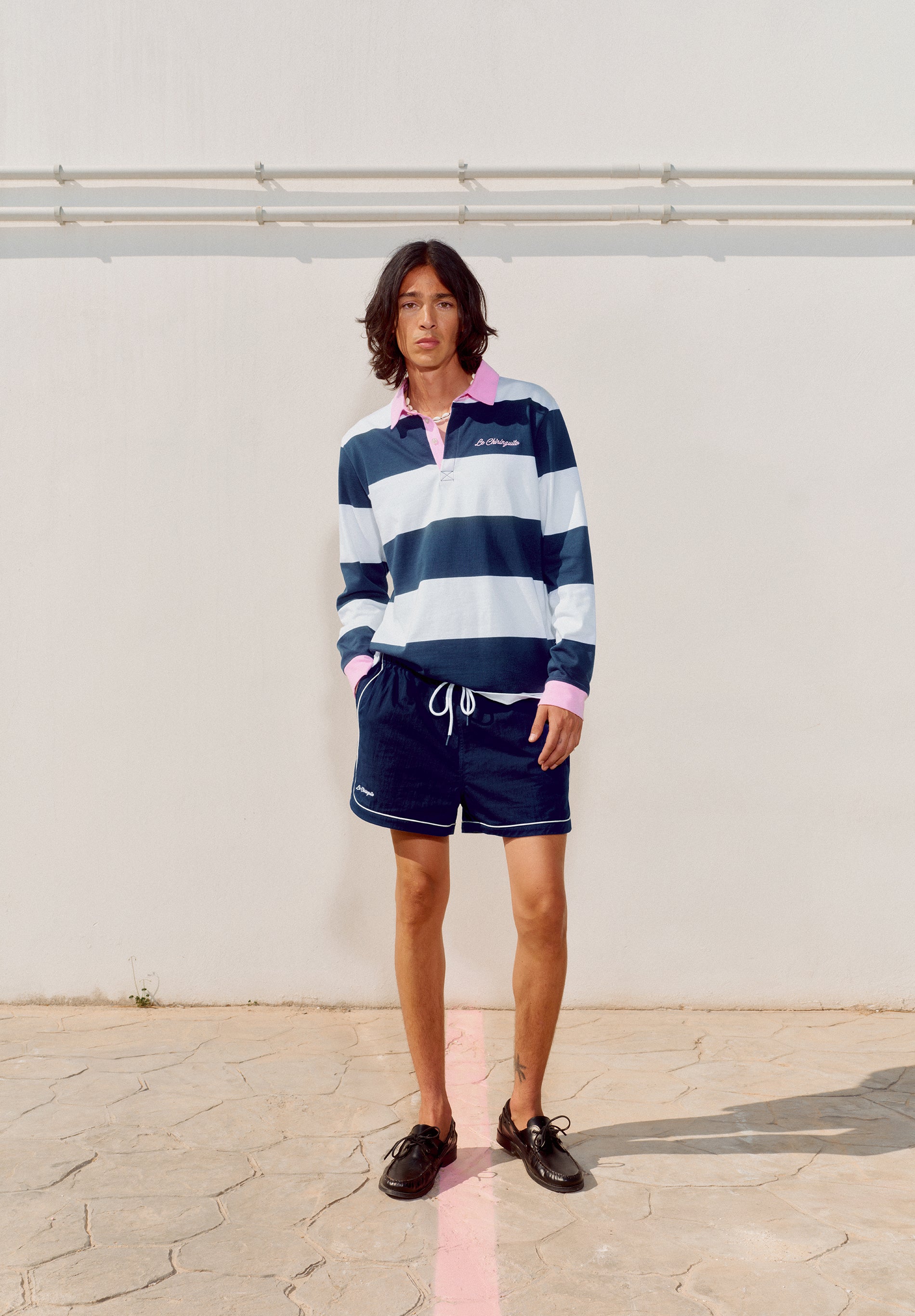 SWEATSHIRT IM POLO-LOOK MIT KONTRASTEN | LE CHIRINGUITO