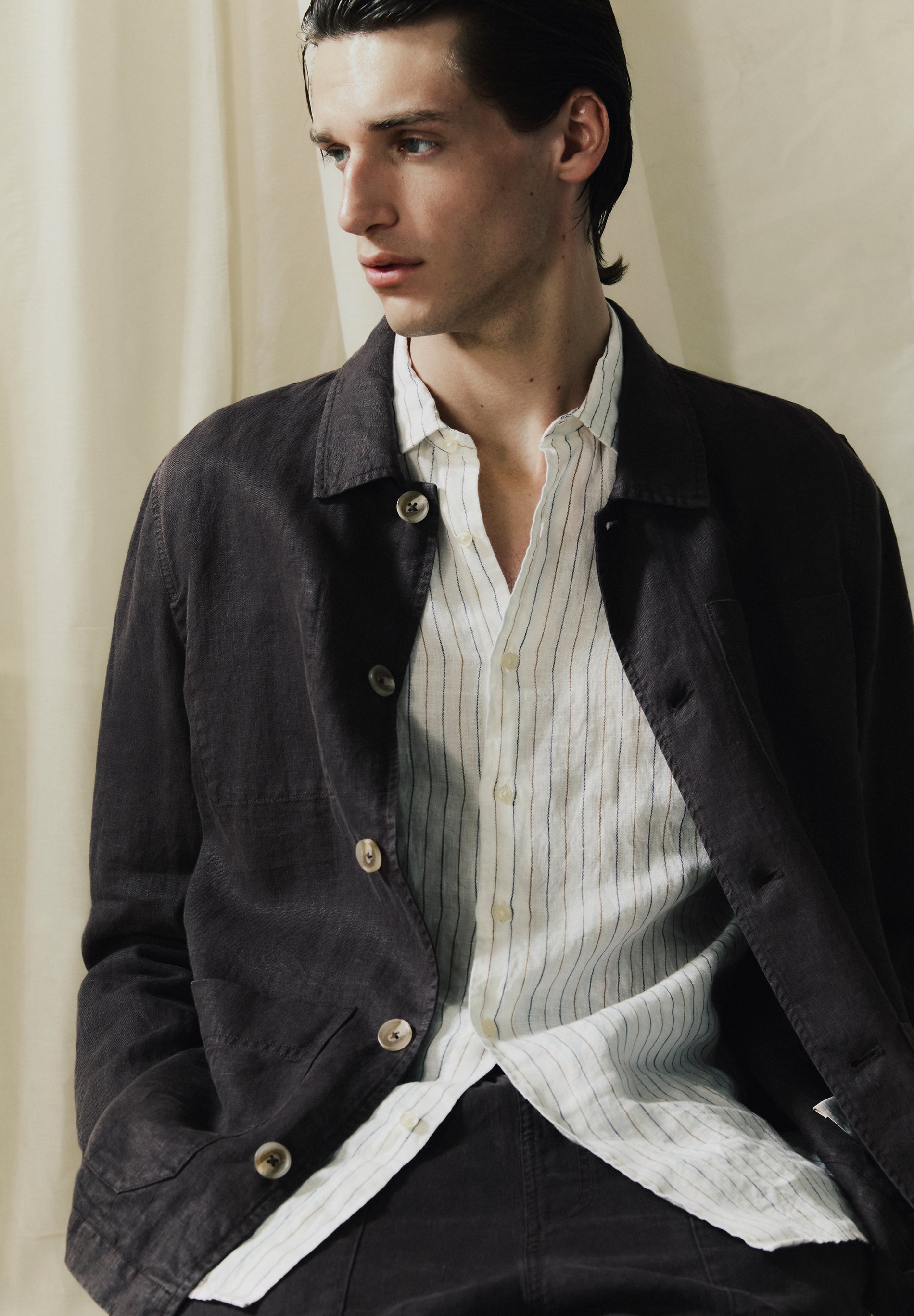 LINEN OVERSHIRT WITH POCKETS