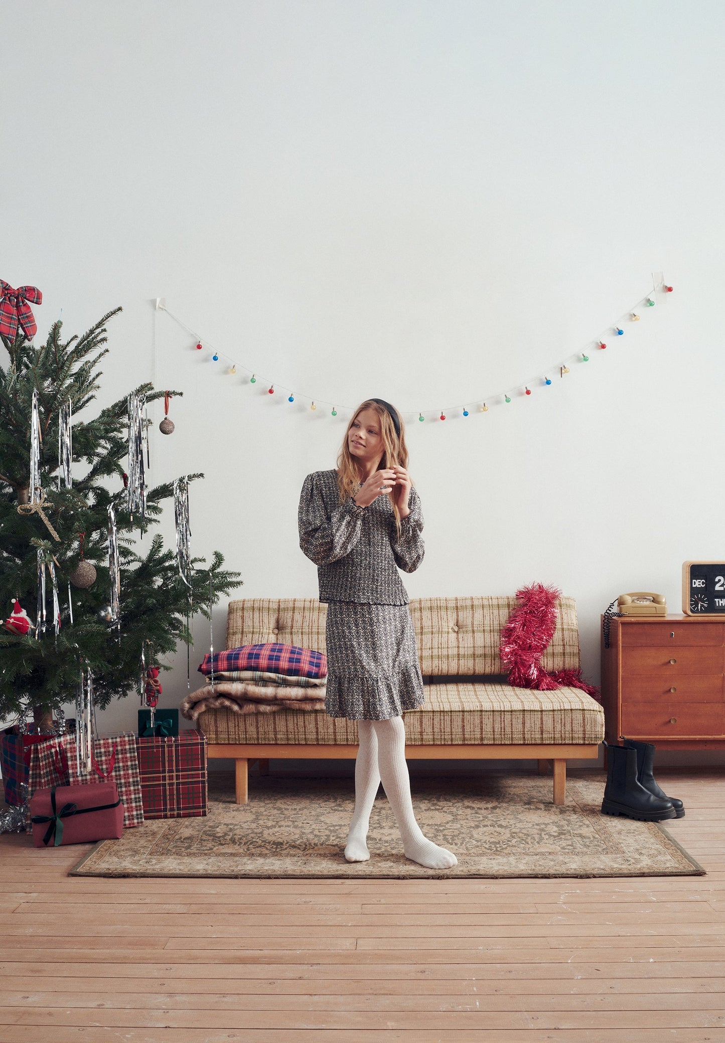 PRINTED RUFFLE SKIRT