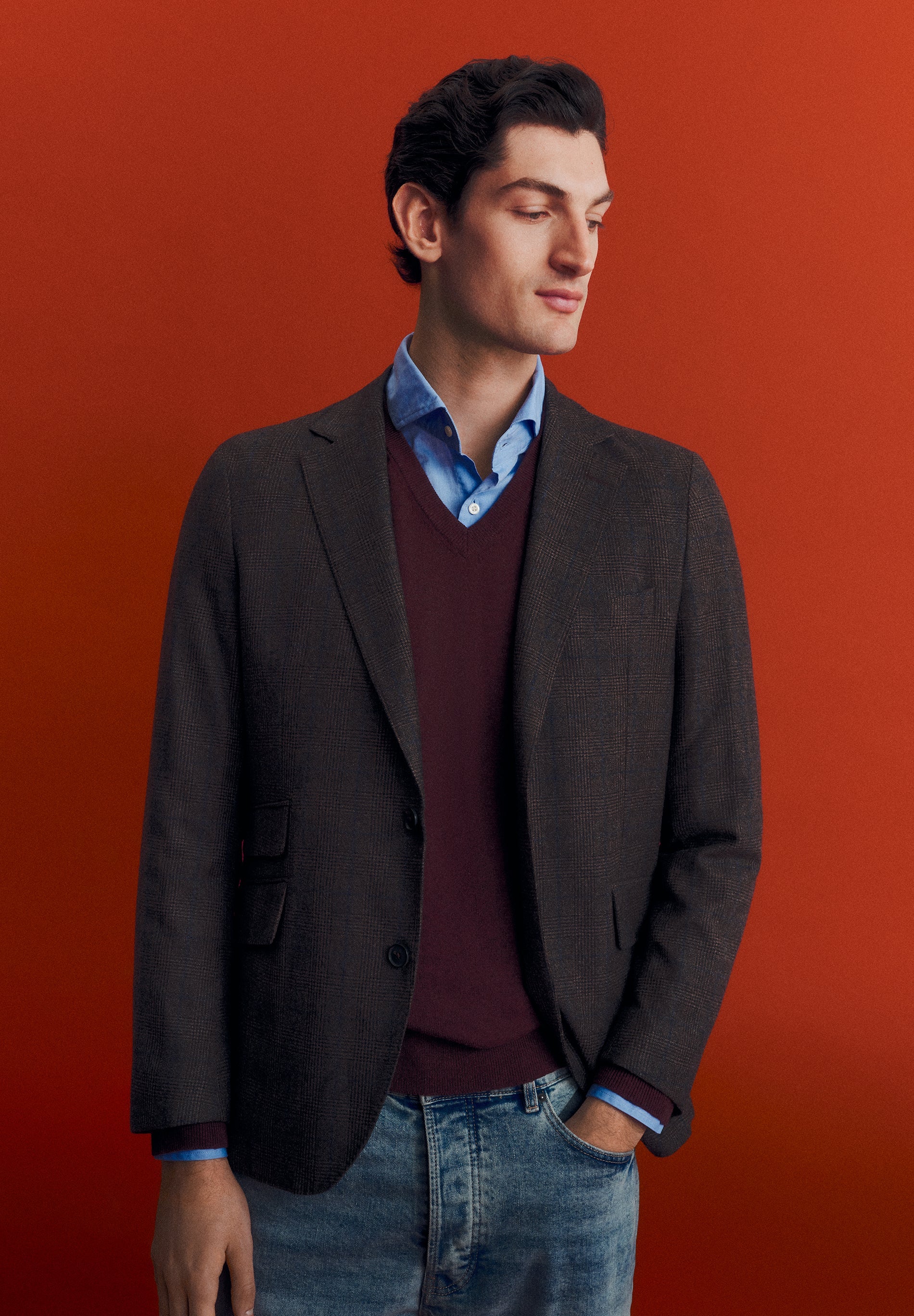 KARIERTER BLAZER AUS WOLLE