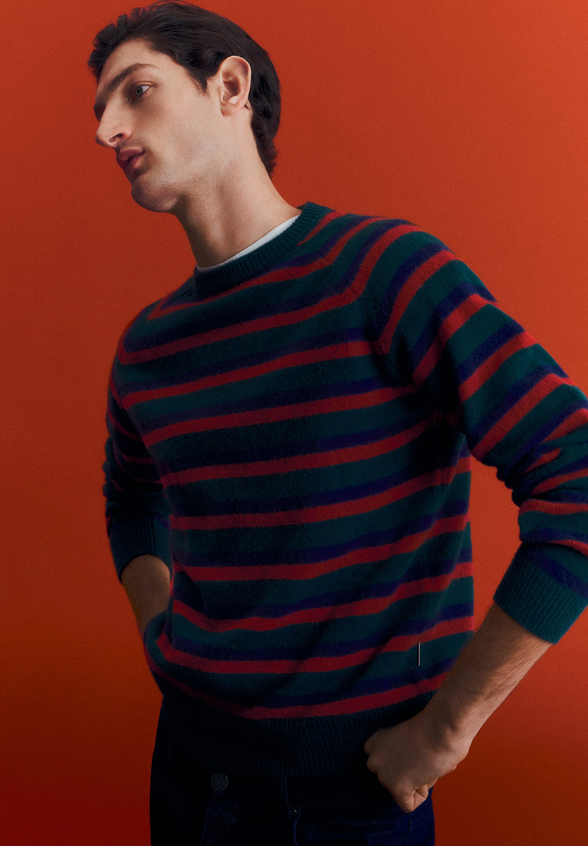 STRIPED WOOL SWEATER