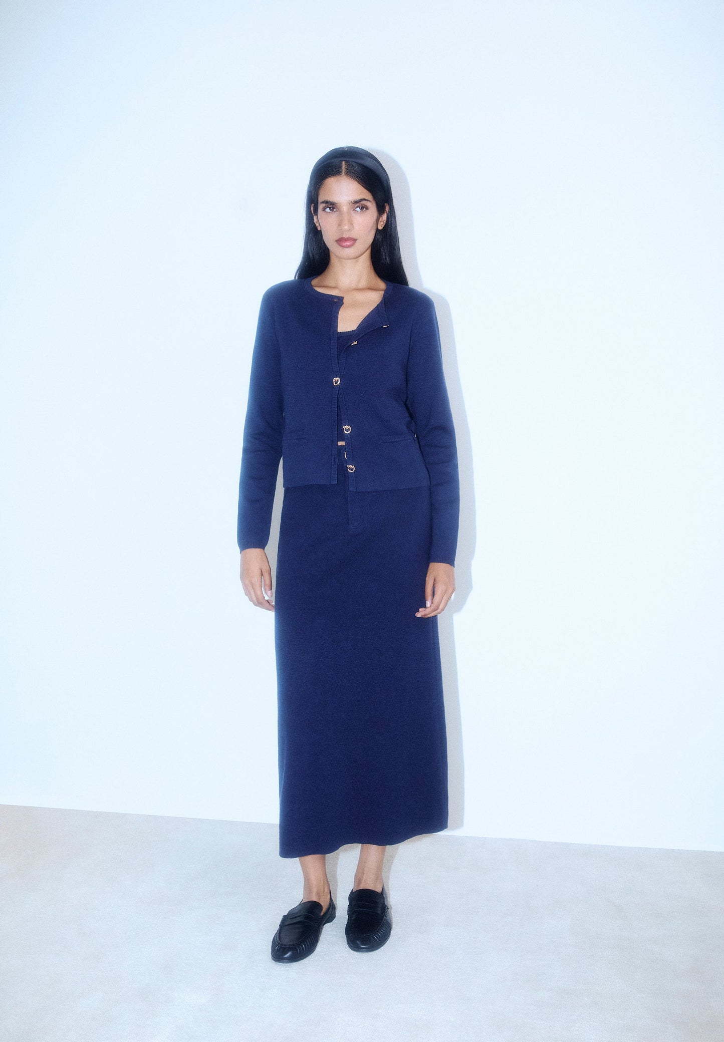 HALFLANGE ROK TRICOT KNOOP