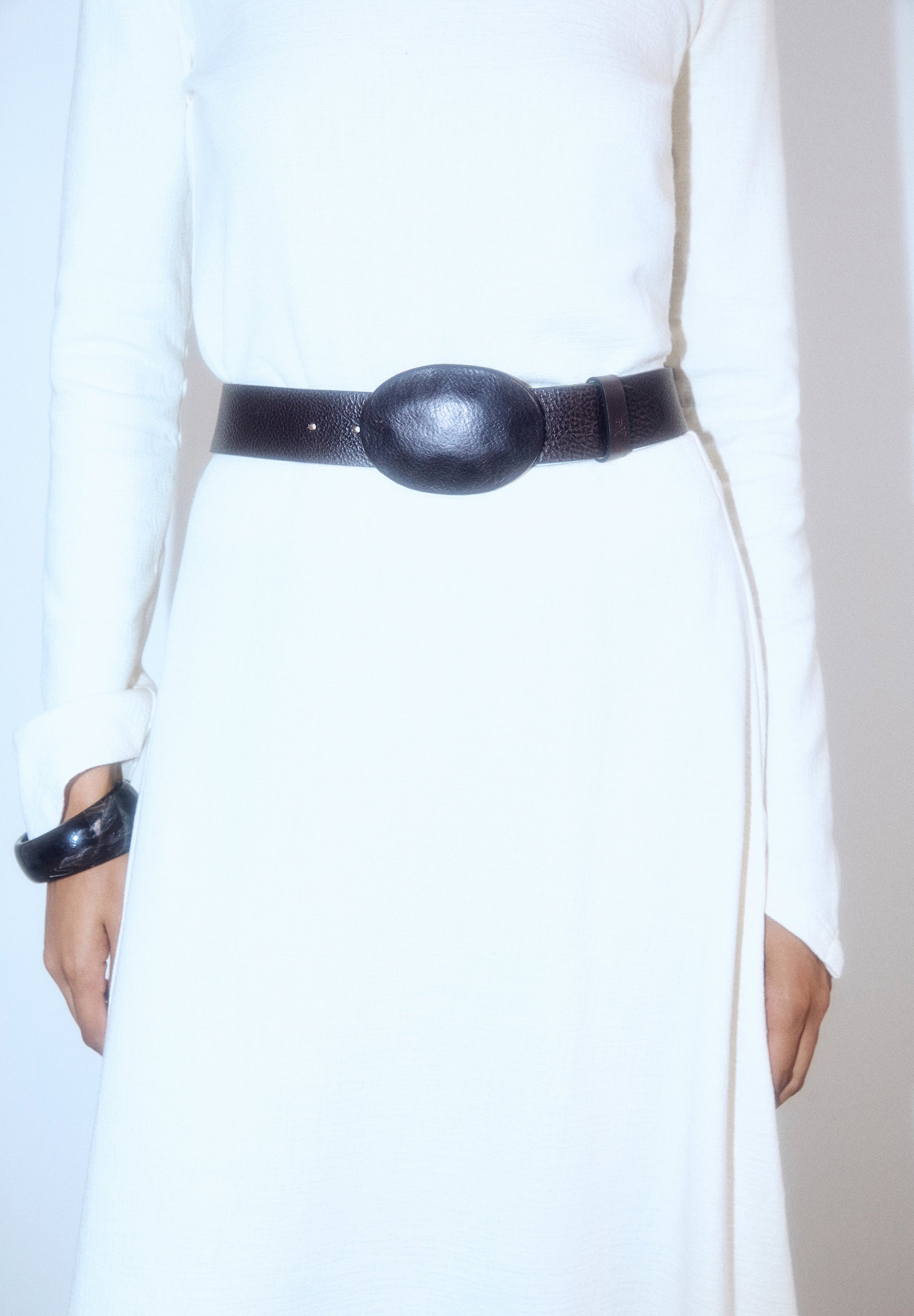 CEINTURE CUIR BOUCLE OVALE