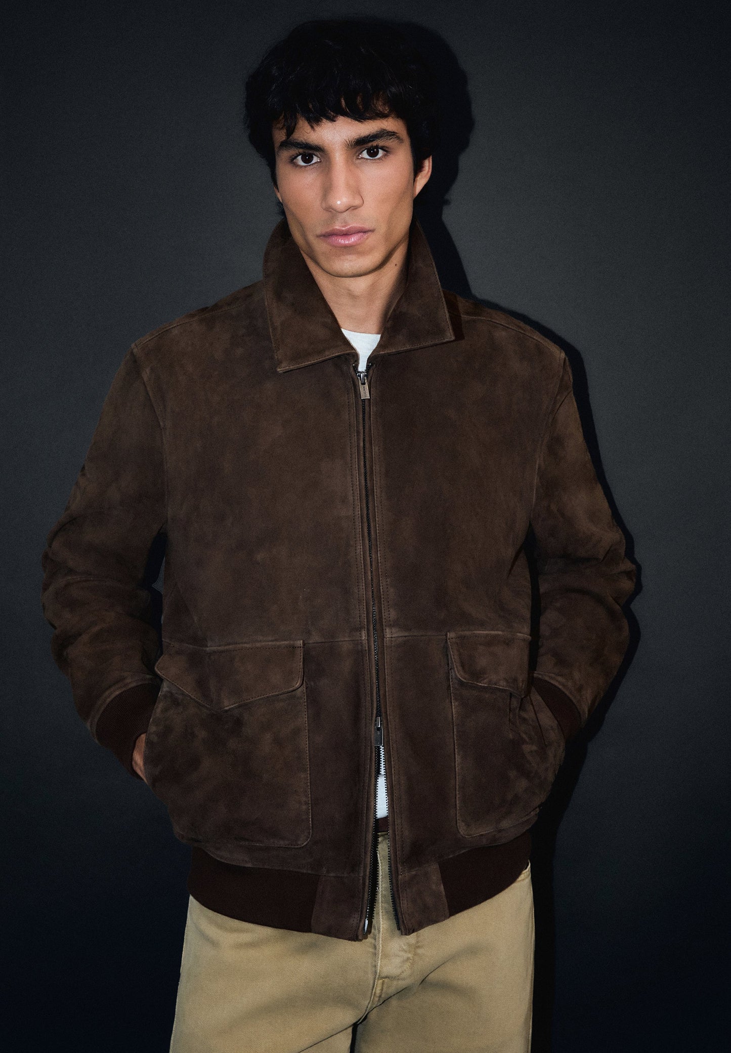 BLOUSON CUIR DAIM