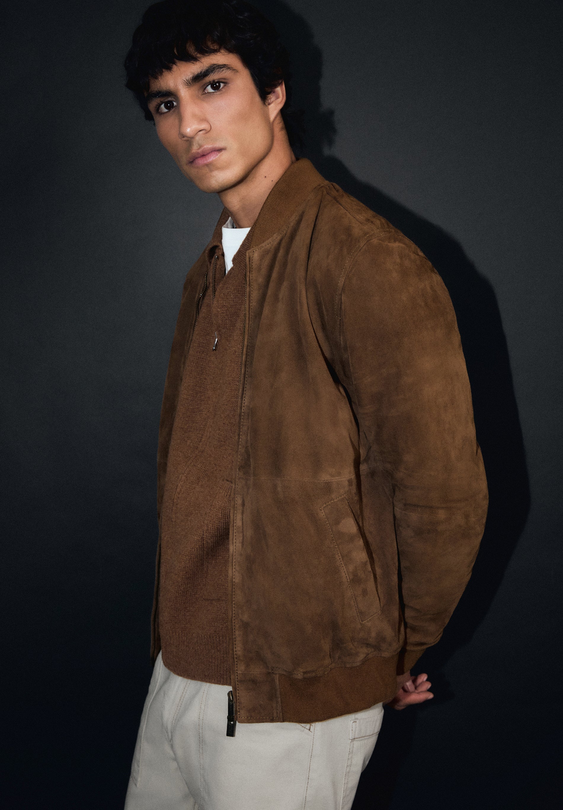 LEATHER BOMBER JACKET