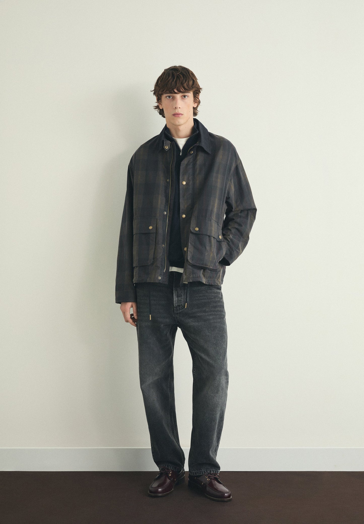 GEWACHSTER KARIERTER CARDIGAN