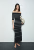 BARDOT NECKLINE KNIT DRESS