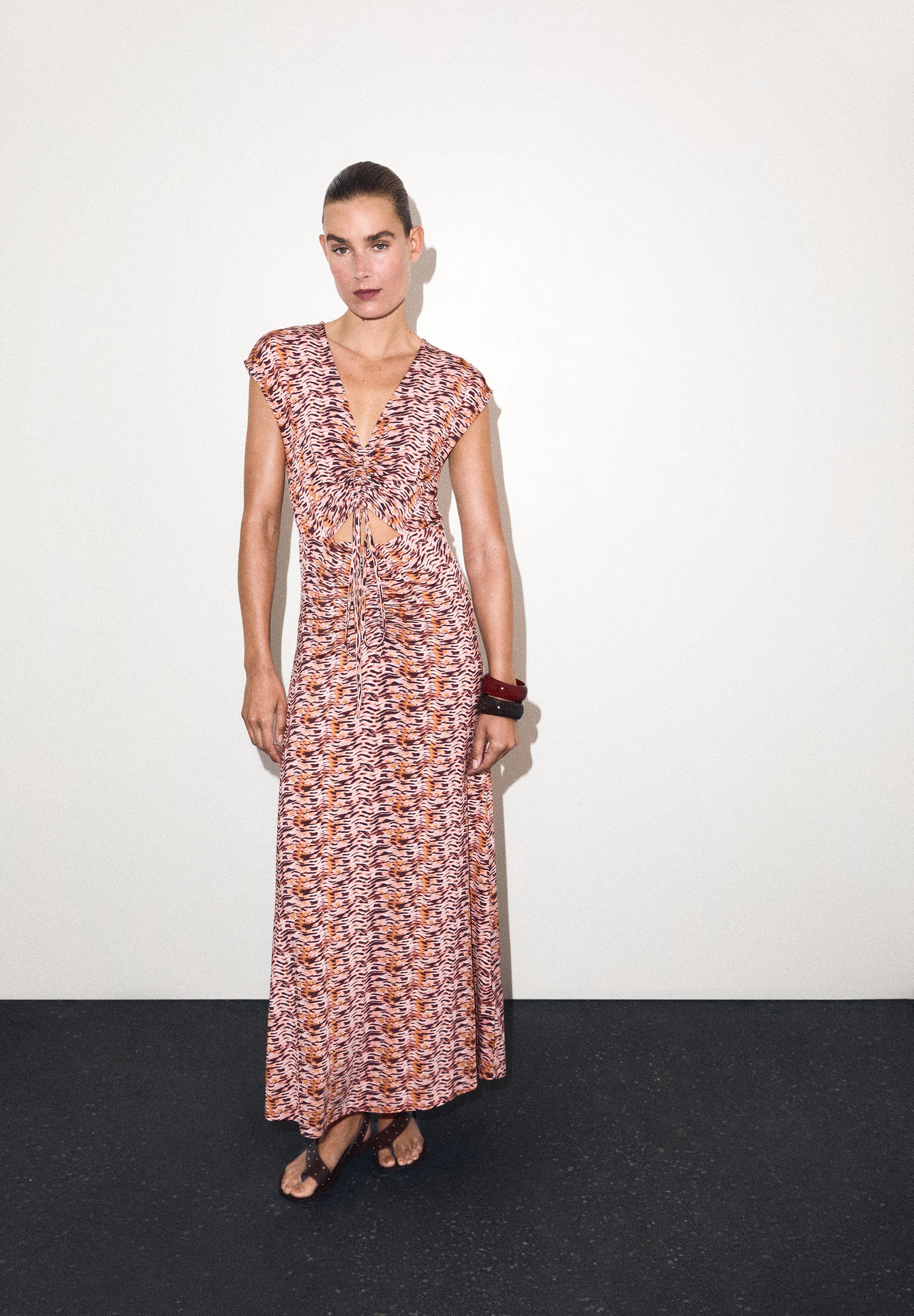PRINTED CUT-OUT DRESS