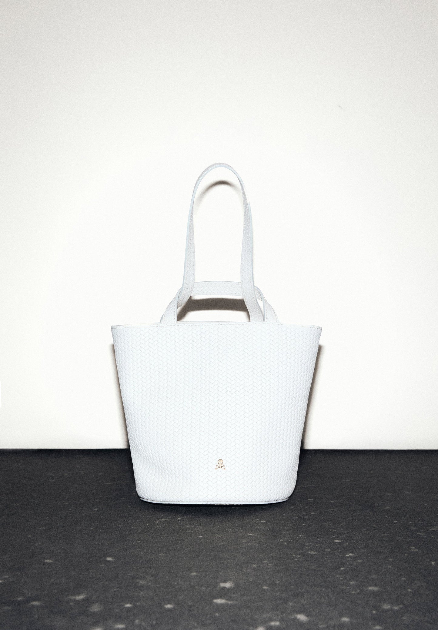 MINI CUBE WOVEN LEATHER BAG