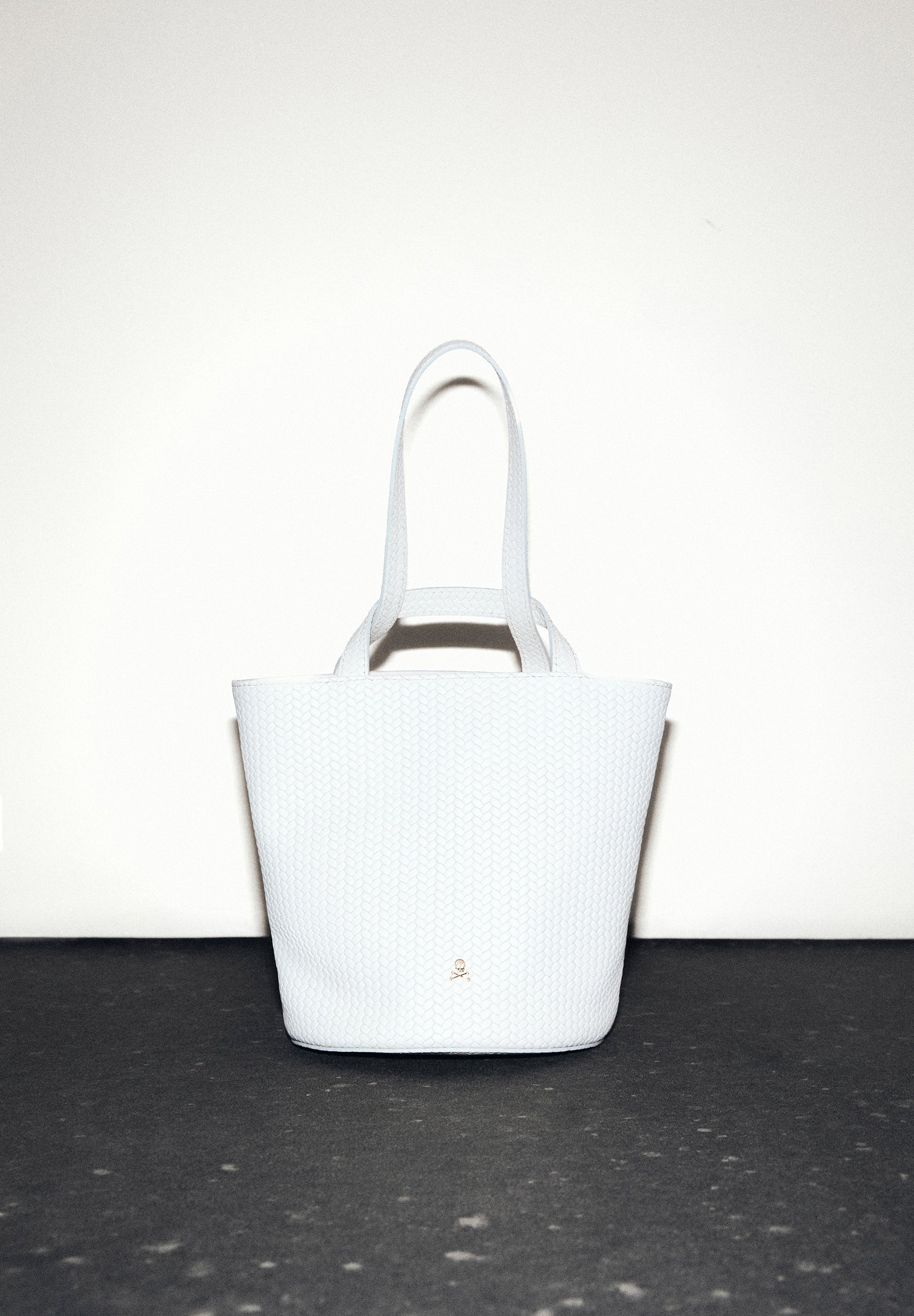 MINI CUBE WOVEN LEATHER BAG