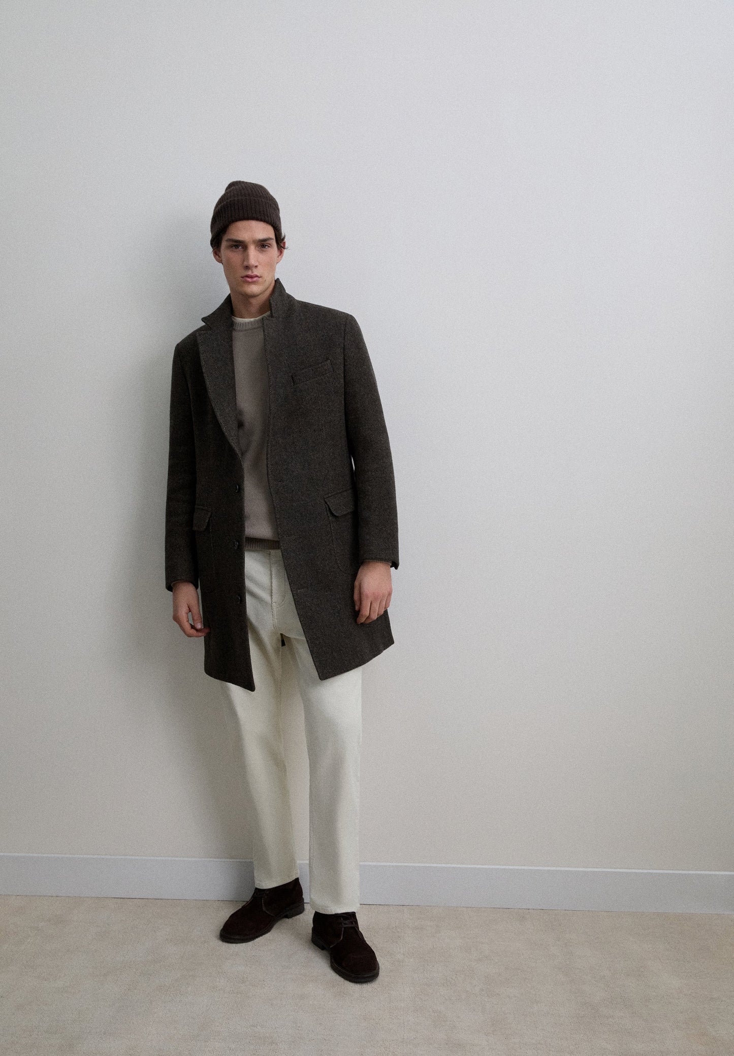 HERRINGBONE WOOL COAT