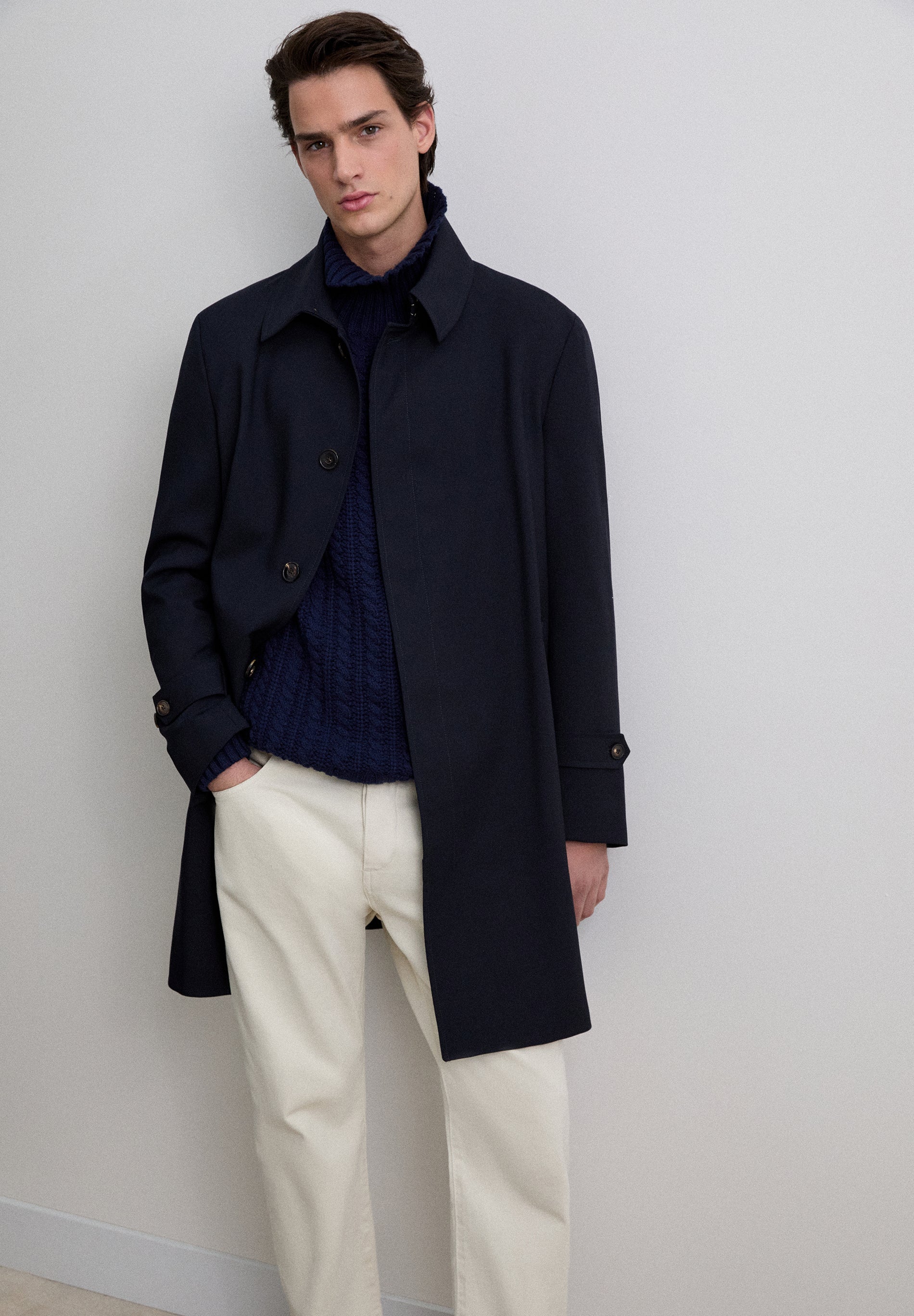 100% WOOL TRENCH COAT