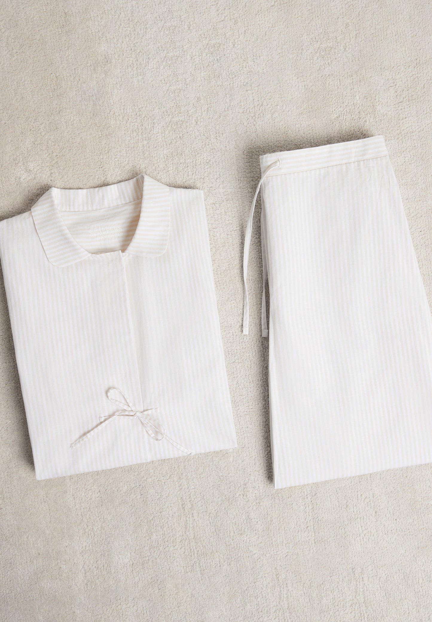 STRIPED PYJAMAS WITH TIE DETAIL