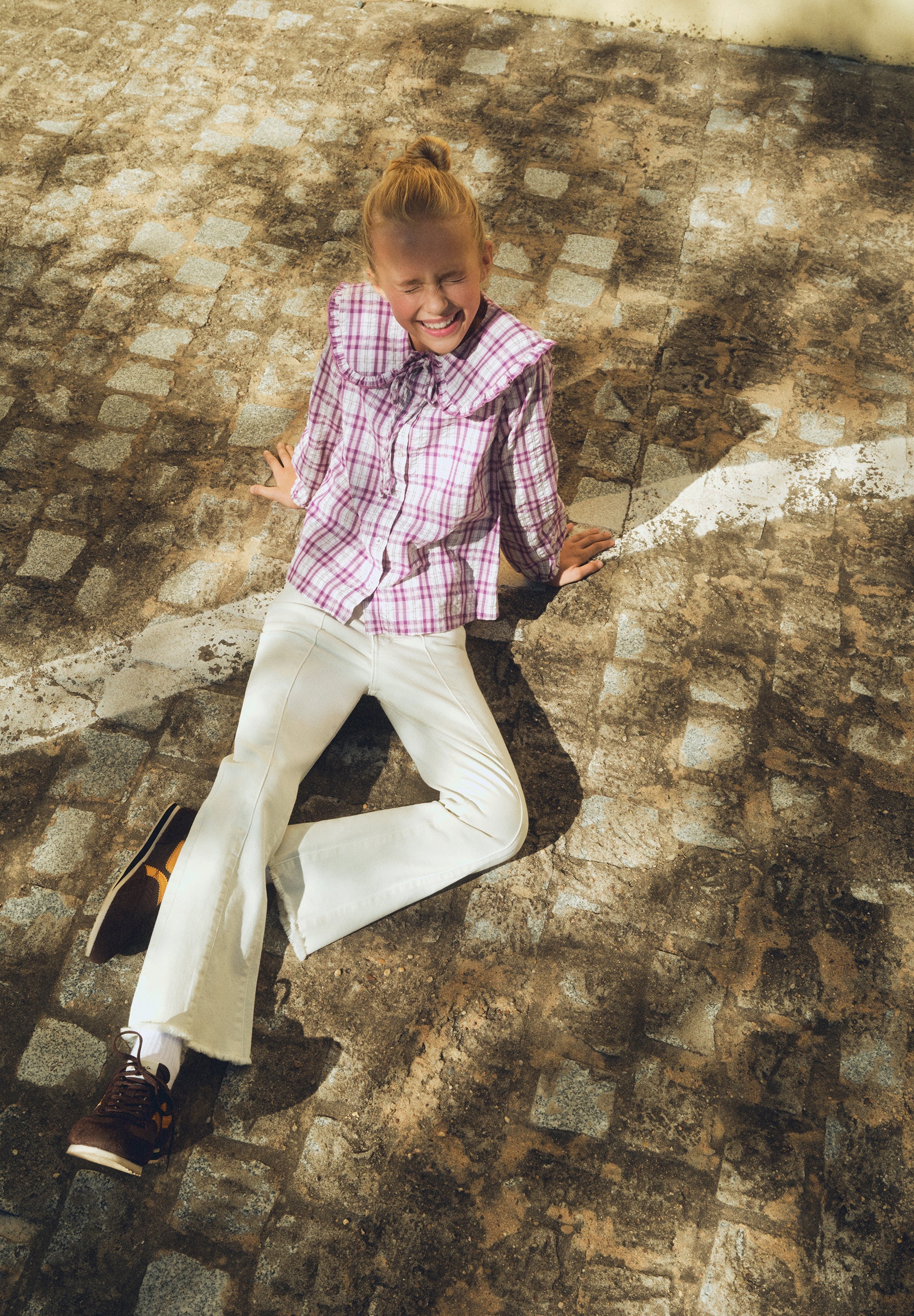 CHEMISE VICHY COL VOLANTÉ