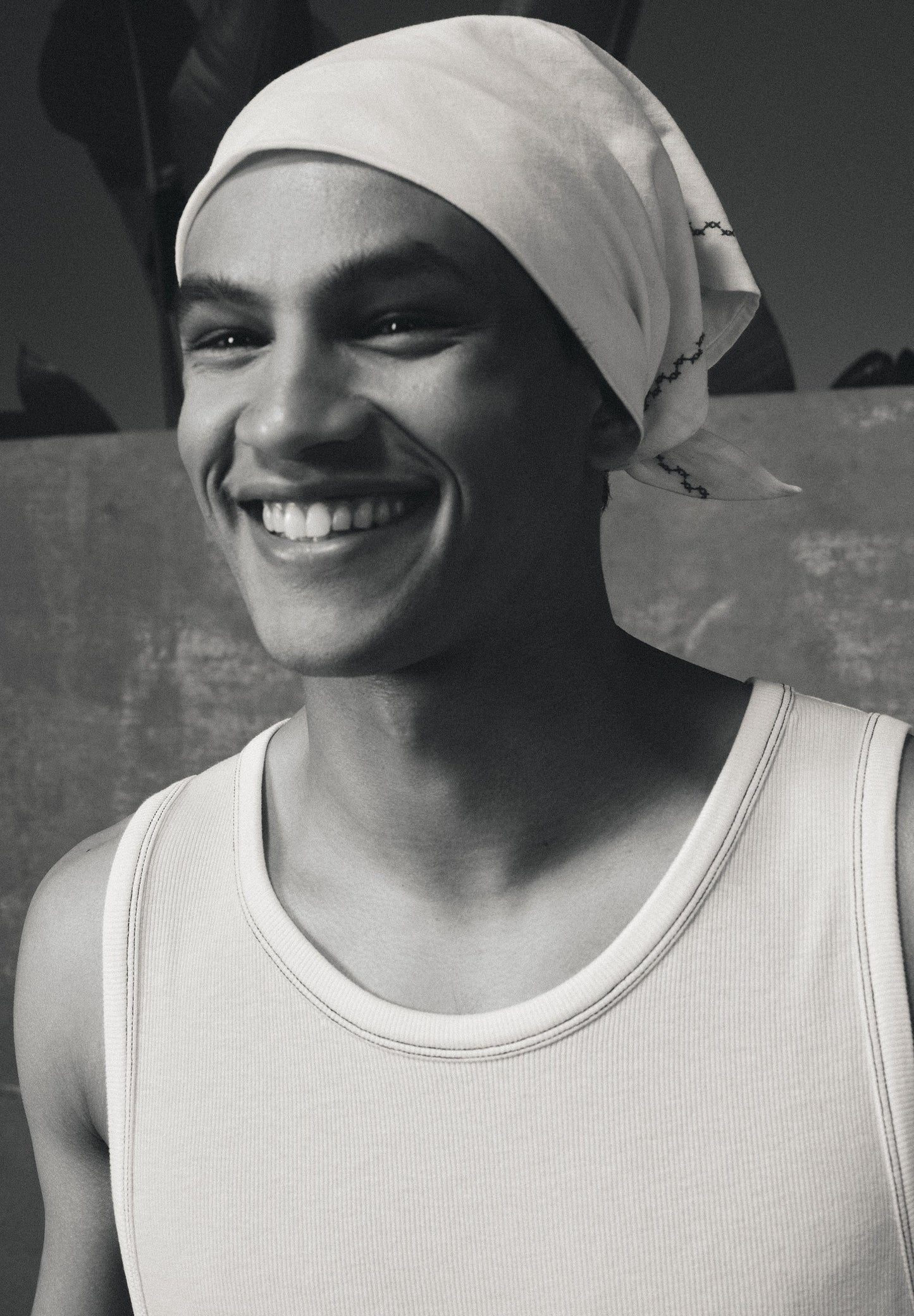 BANDANA STAMPATA COTONE E LINO