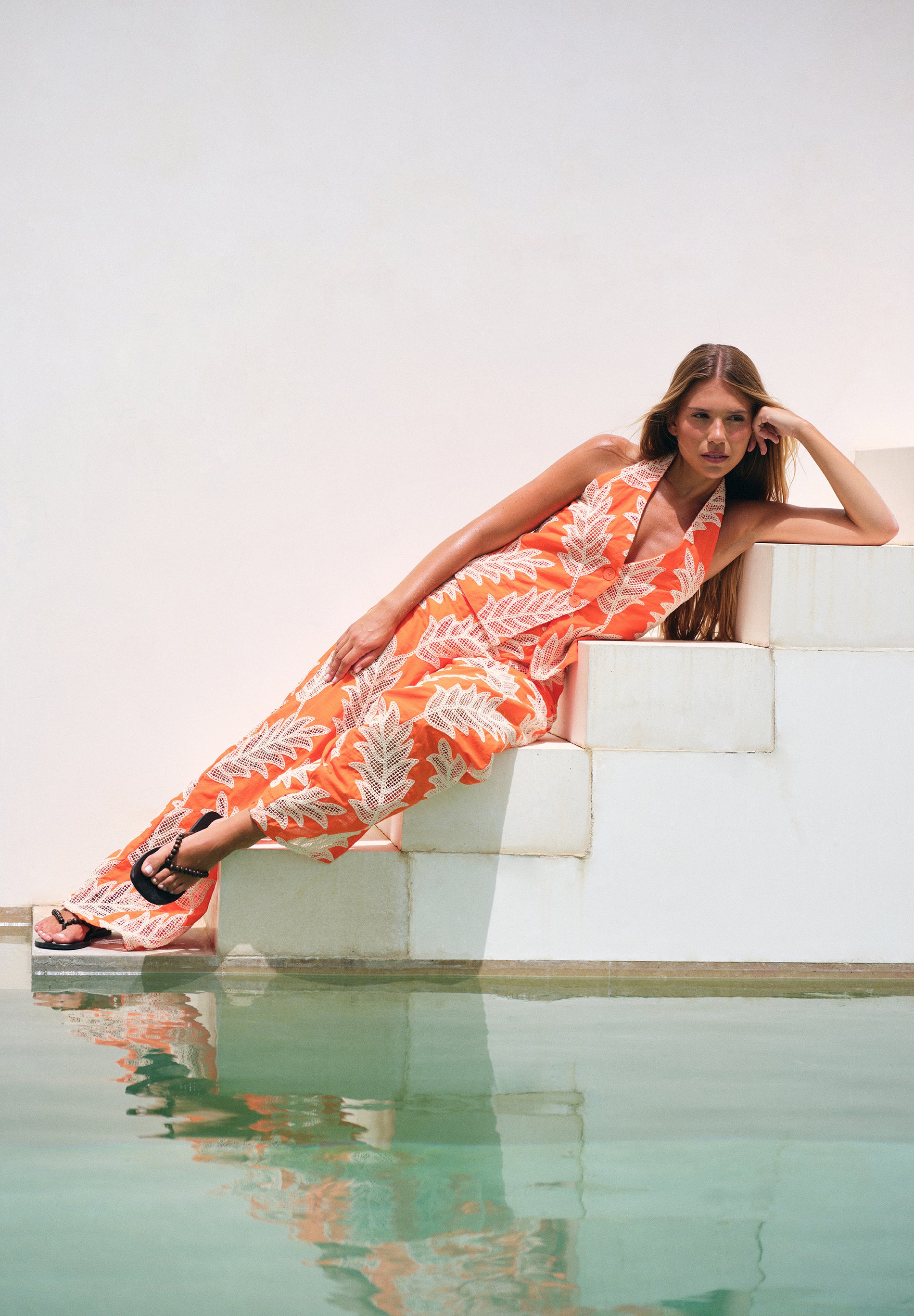 EMBROIDERED FLOWING TROUSERS