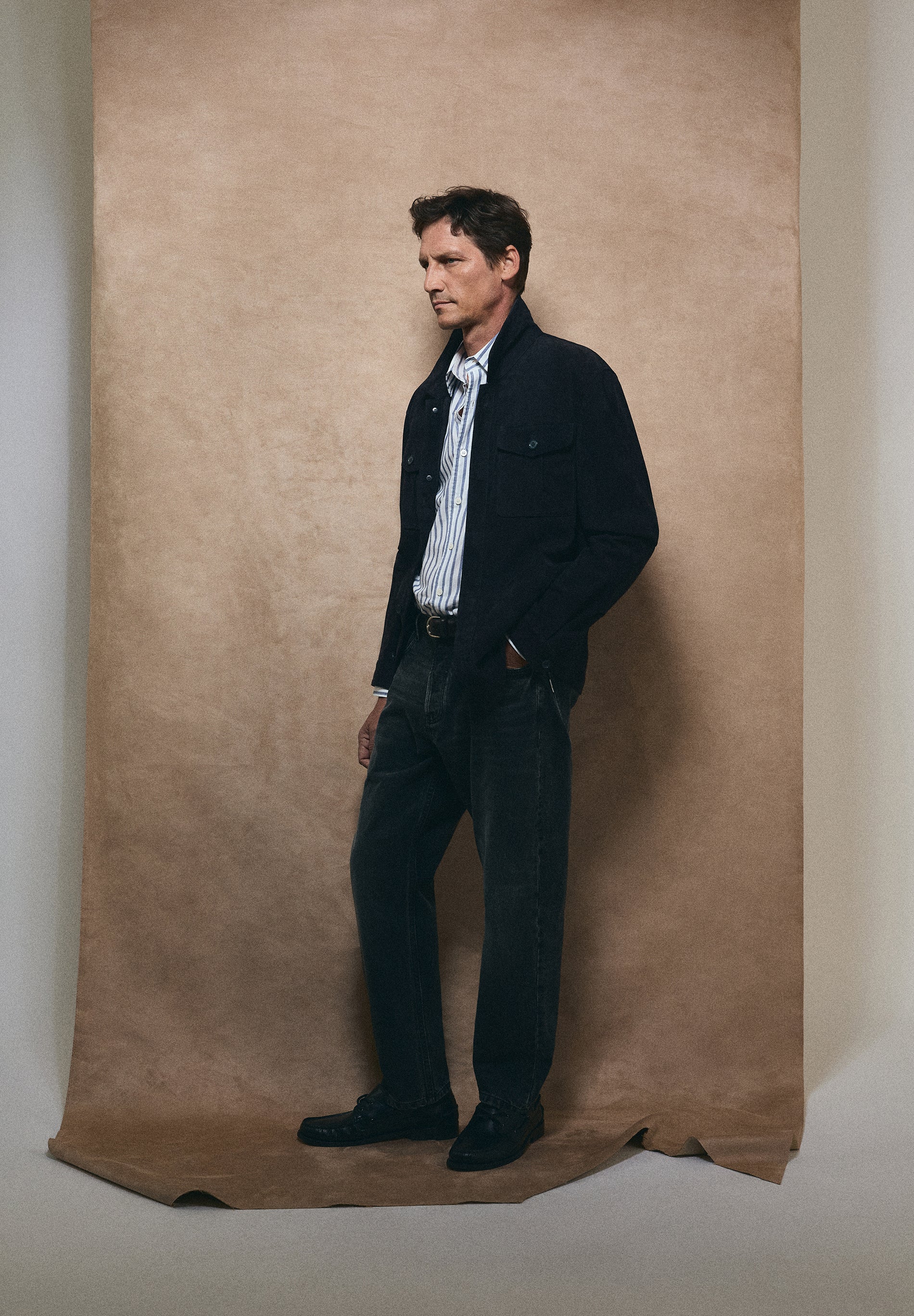 SUÈDE OVERSHIRT MET ZAKKEN