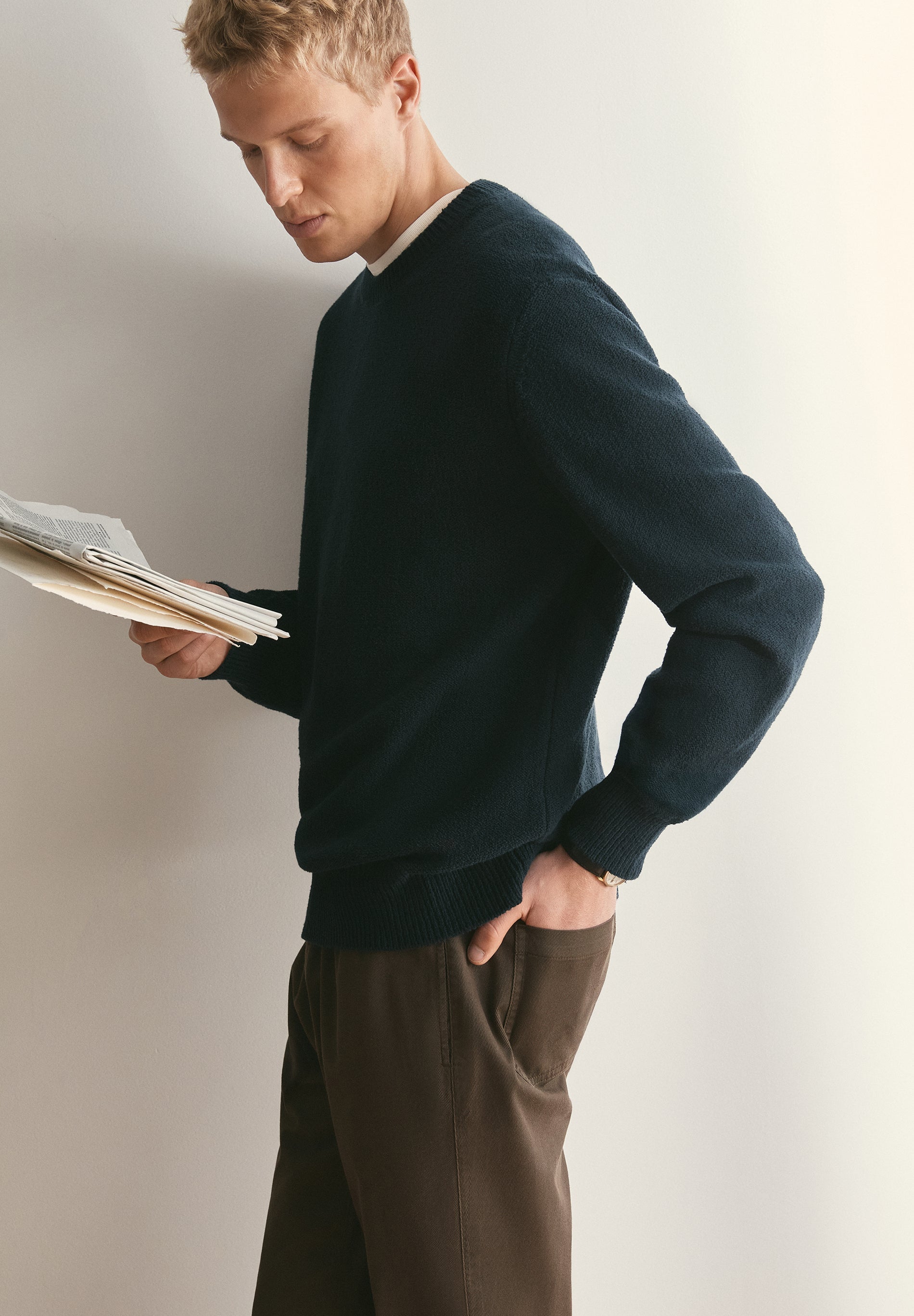 PULLOVER AUS BAUMWOLLE MIT TEXTUR