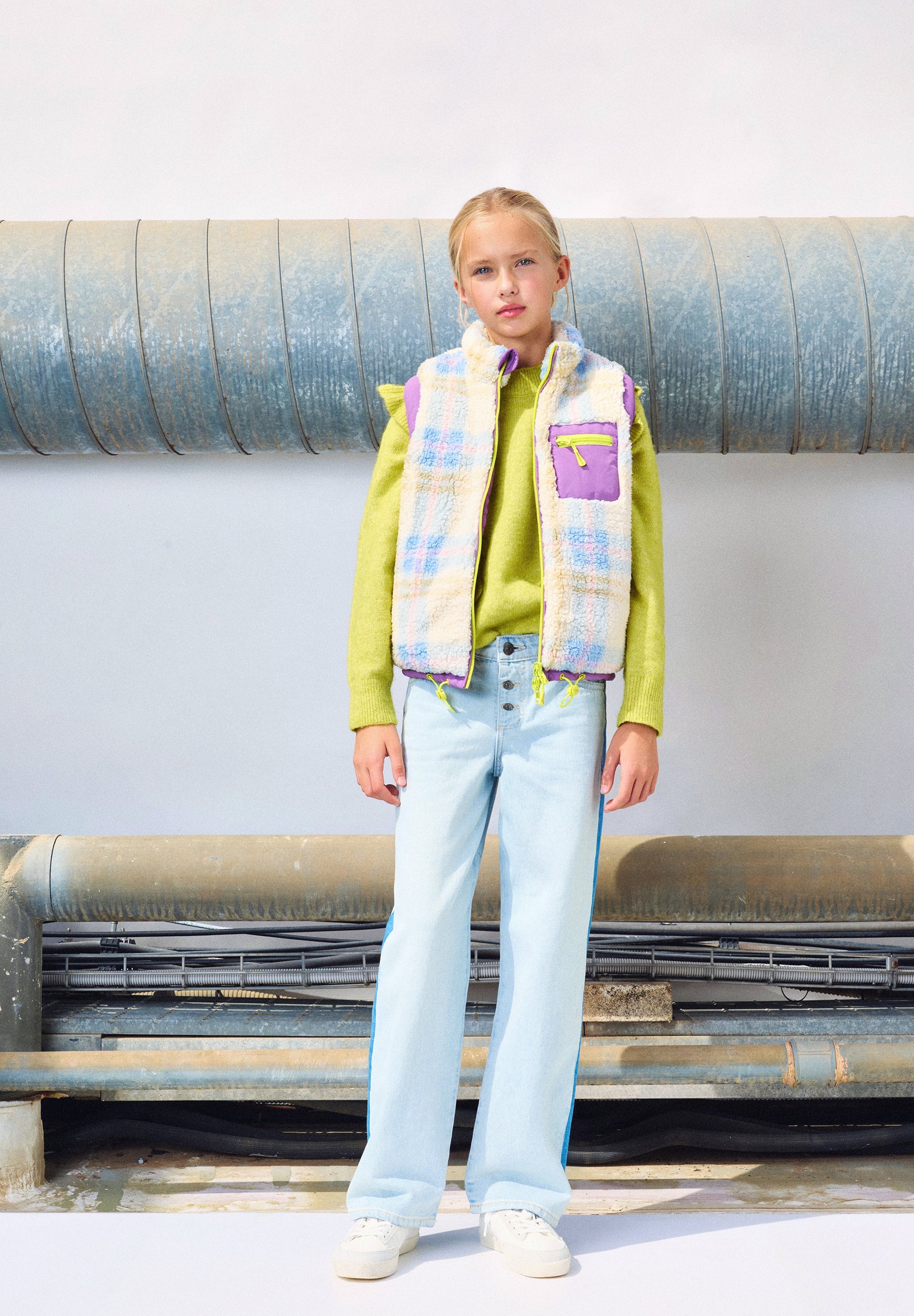 JEAN DENIM LIGNE CONTRASTANTE