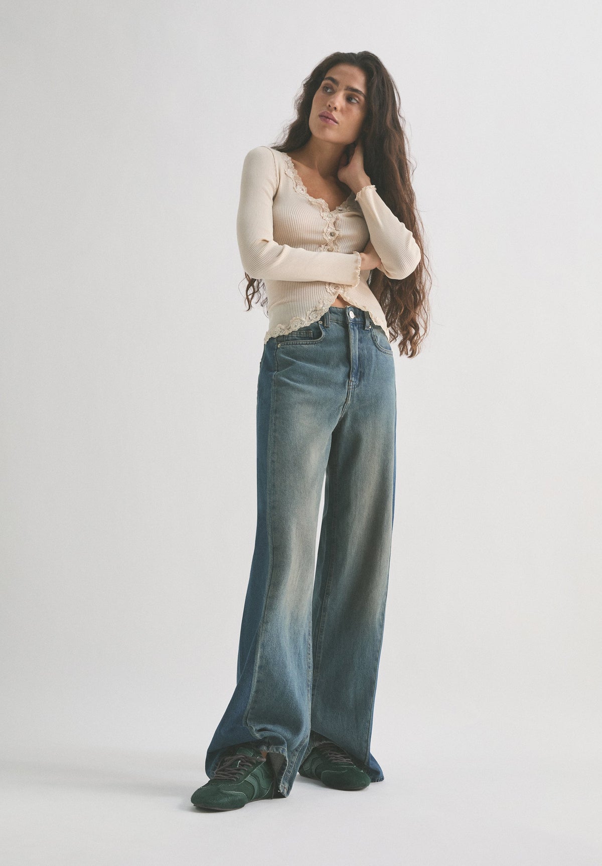 ZWEIFARBIGE MAXI-JEANS