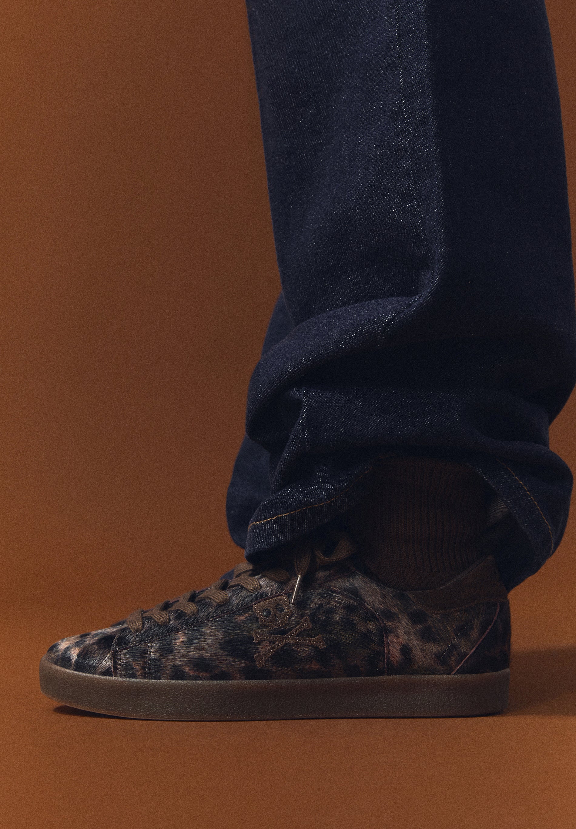SNEAKER AUS LEDER MIT ANIMAL-PRINT