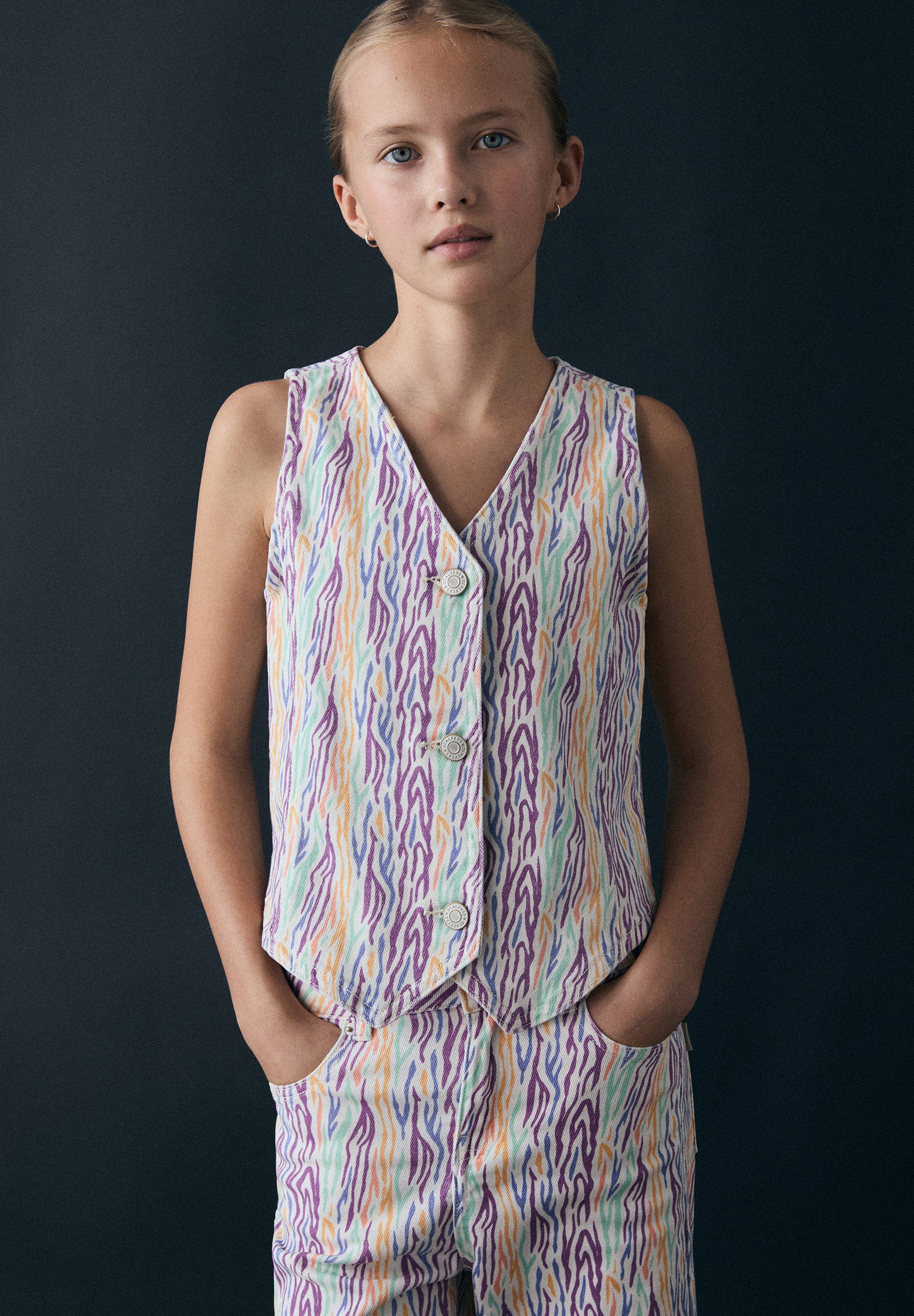 GILET IN DENIM MULTICOLORE