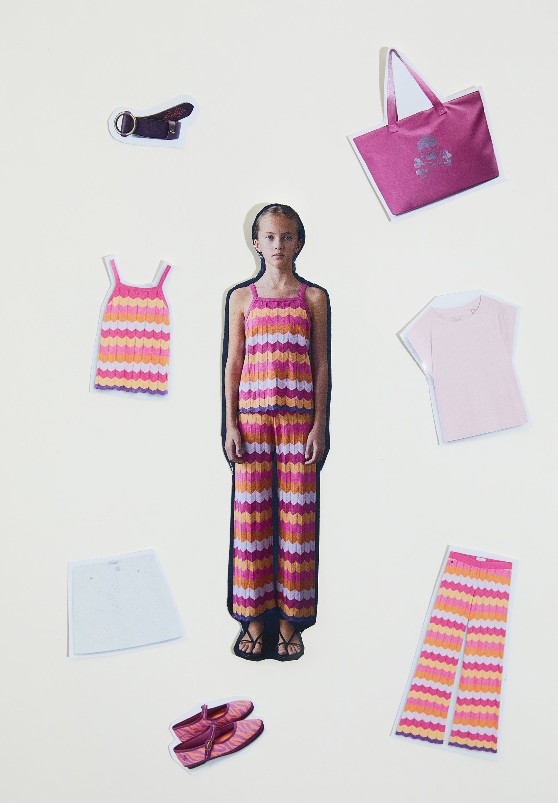 PANTALONI IN MAGLIA MULTICOLORE