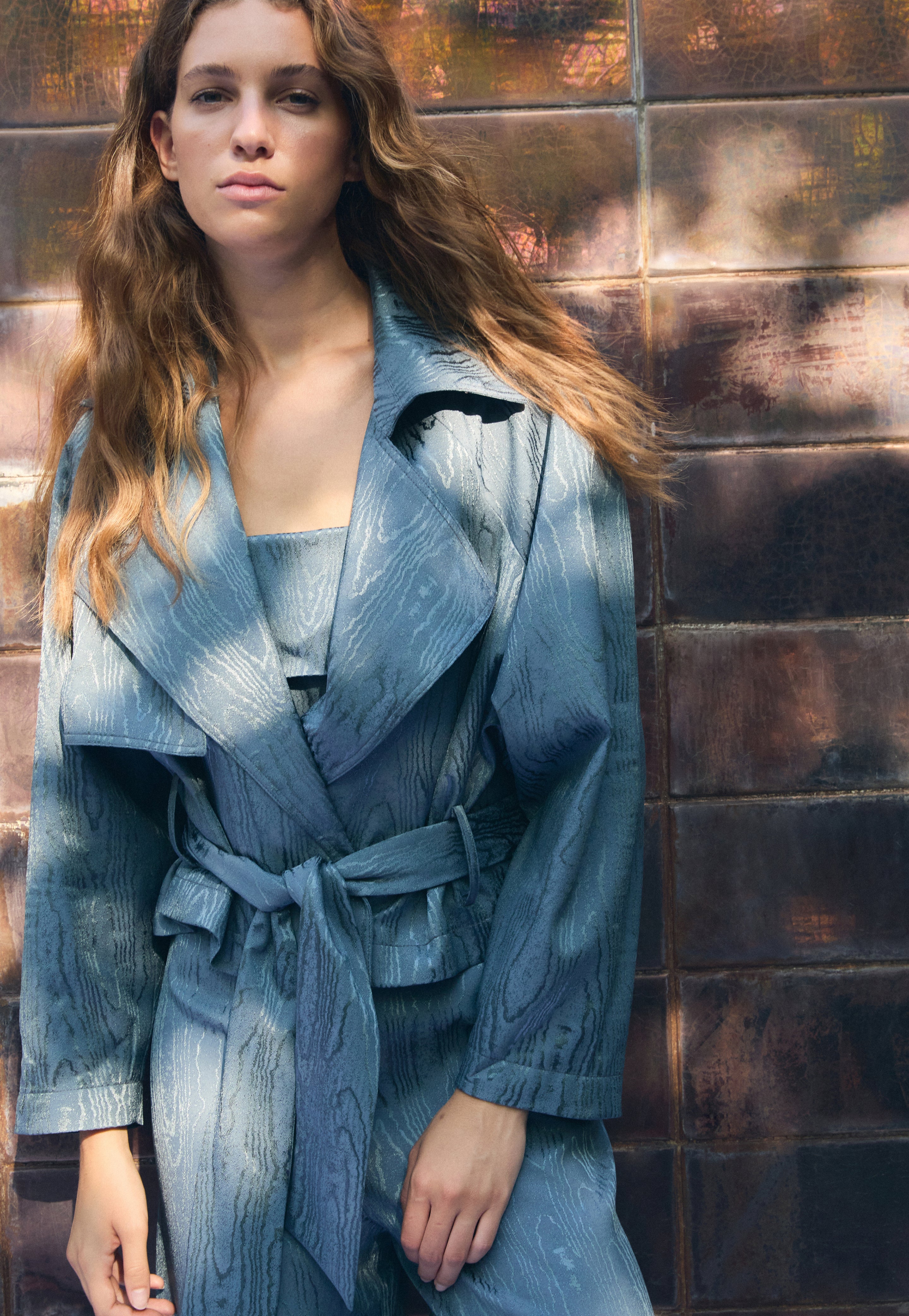 JACQUARD JACKET WITH BELT