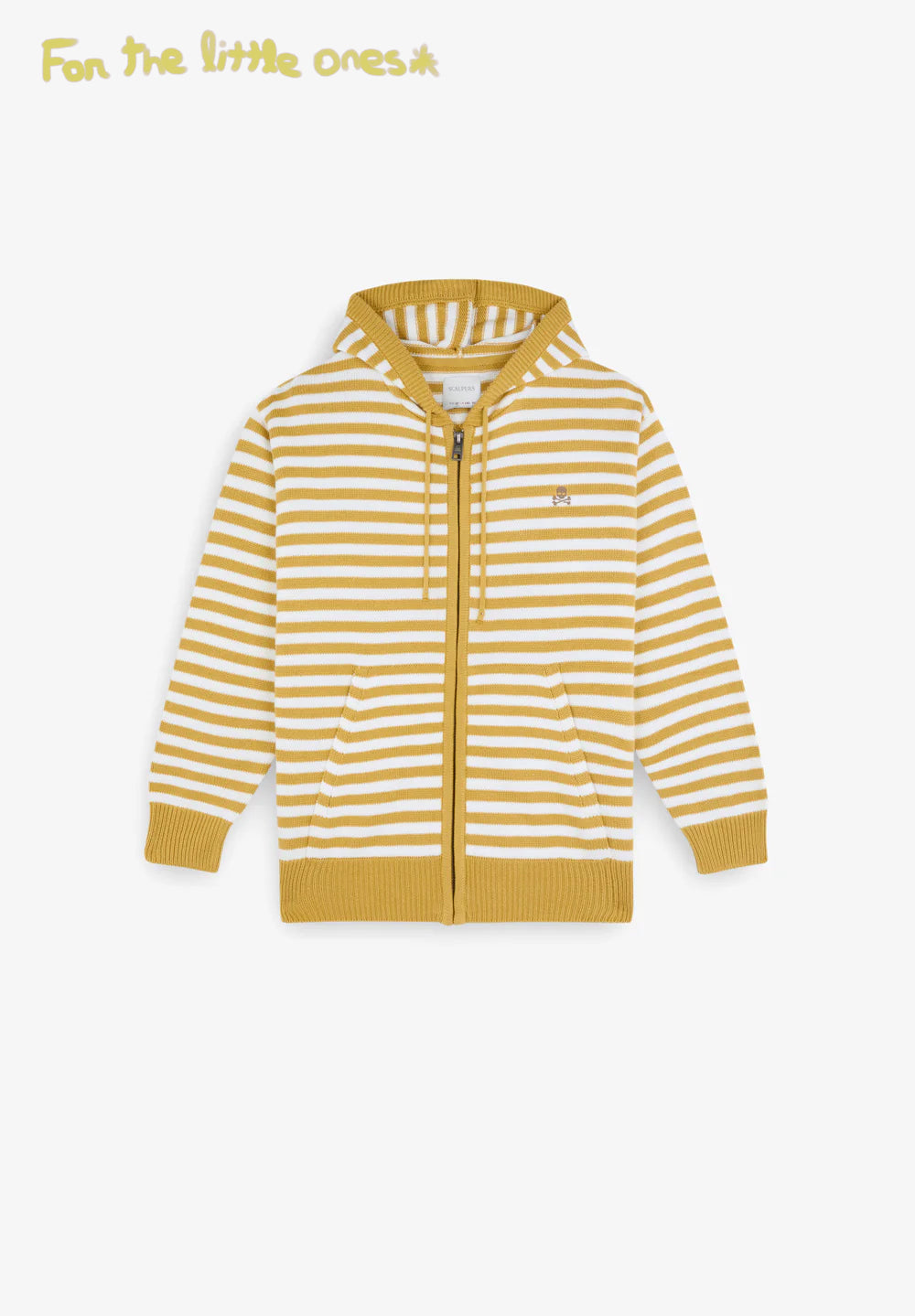STRIPED KNIT HOODIE WITH ZIP