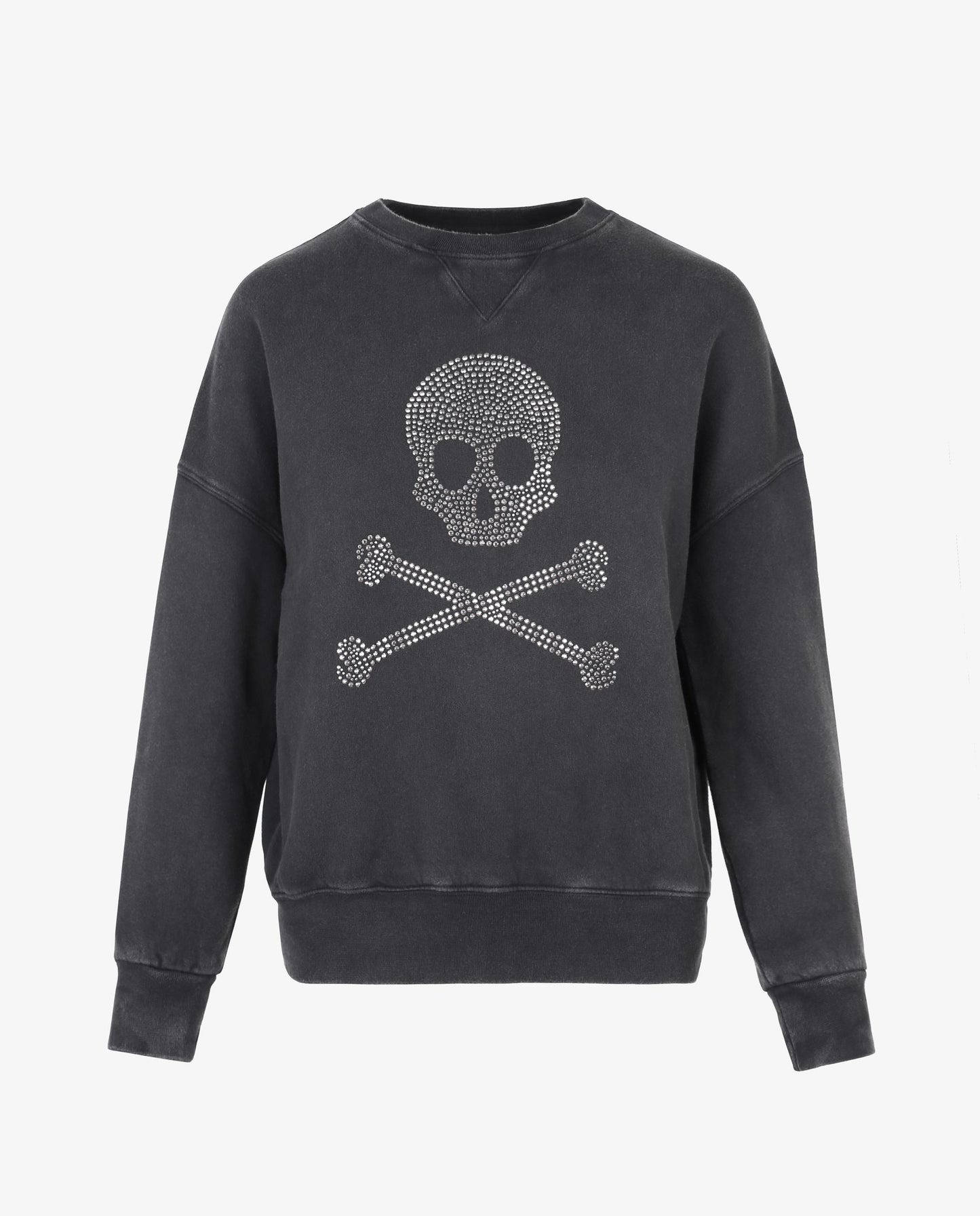 SWEATSHIRT WITH SKULL LOGO AND STUDS